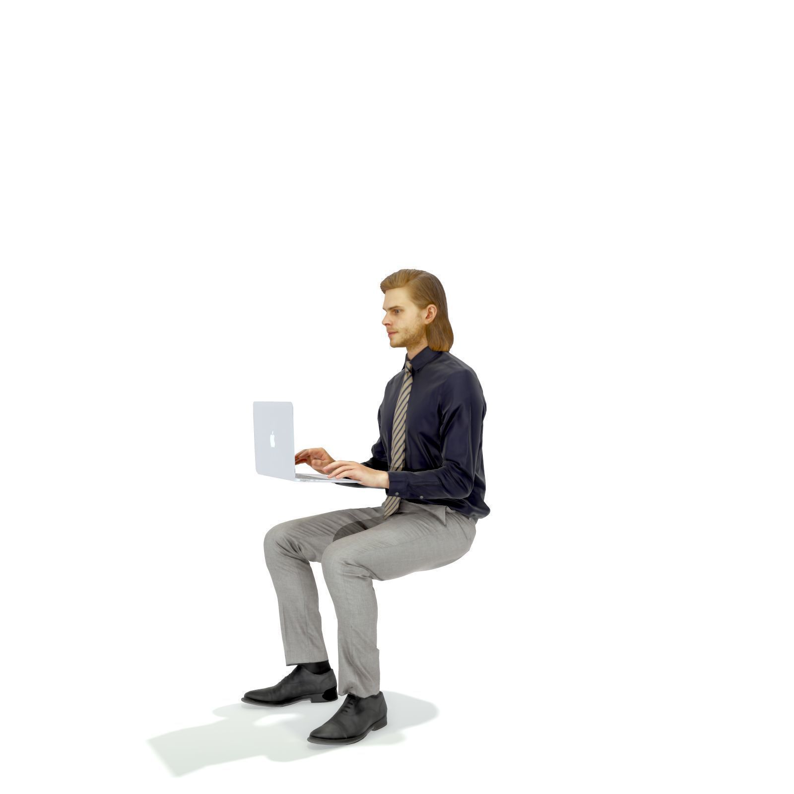 Blonde Business Man at Laptop BMan0315-HD2-O04P01-S 3D model_60