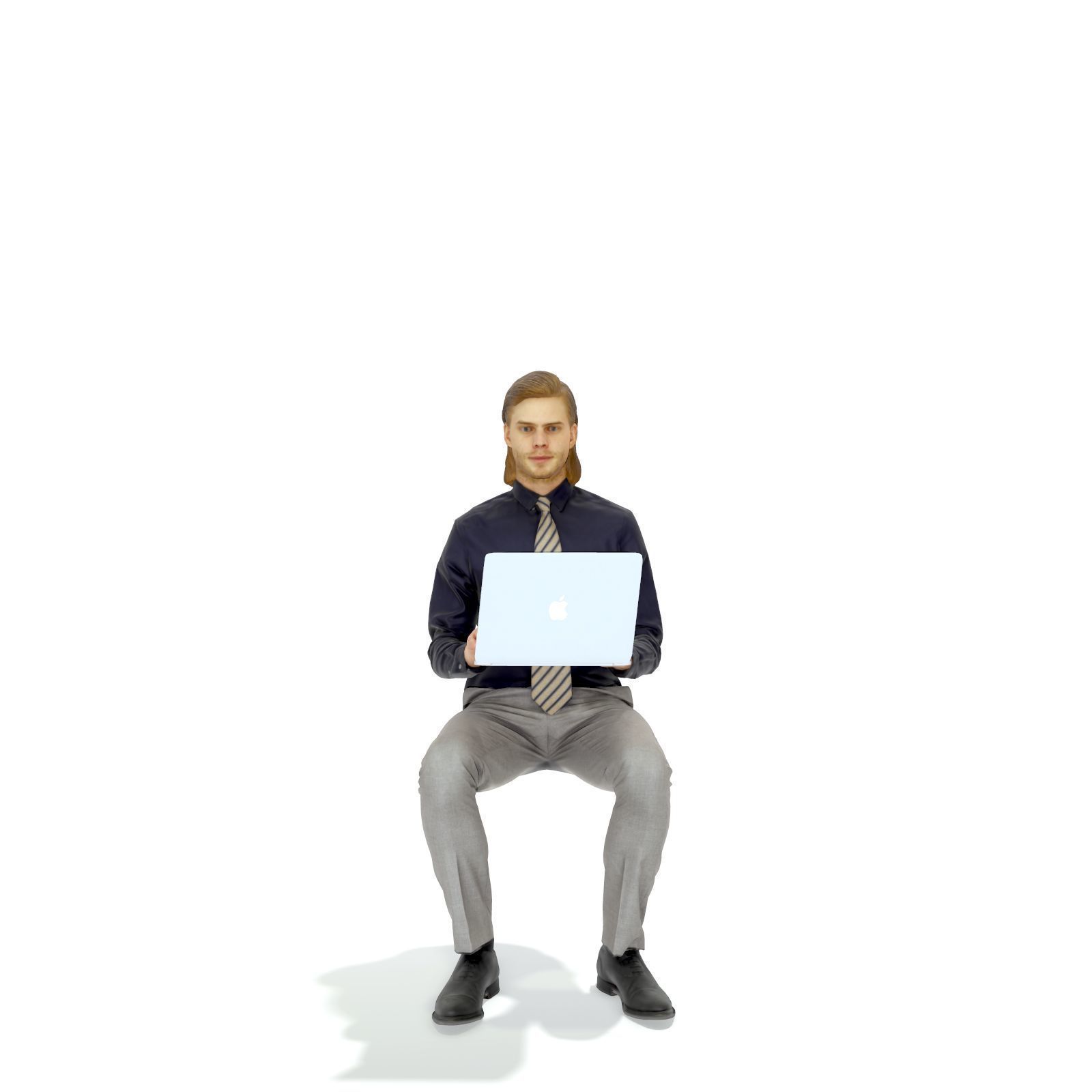 Blonde Business Man at Laptop BMan0315-HD2-O04P01-S 3D model_20