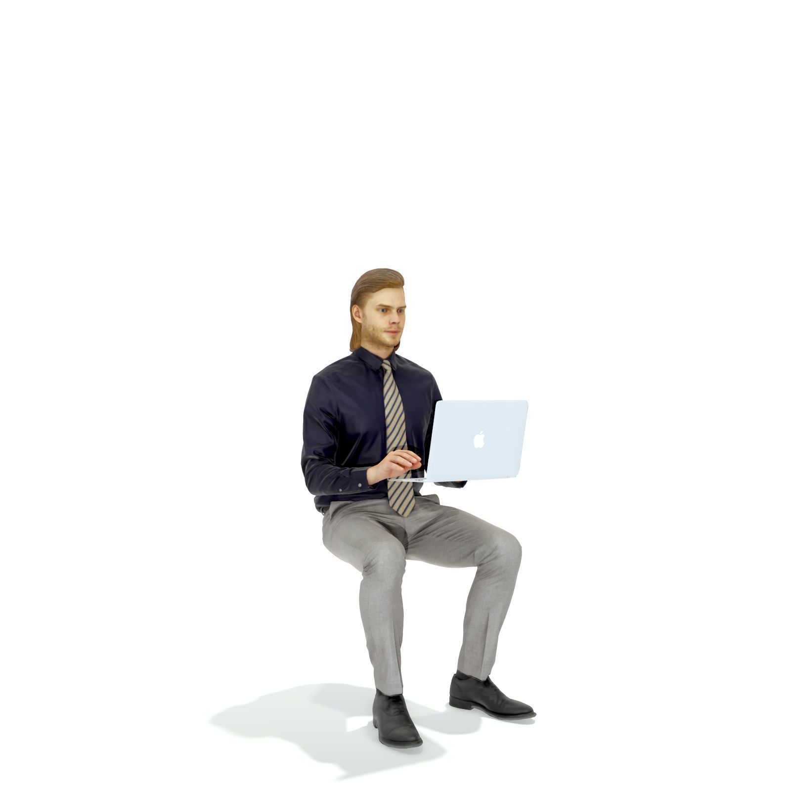 Blonde Business Man at Laptop BMan0315-HD2-O04P01-S 3D model_35