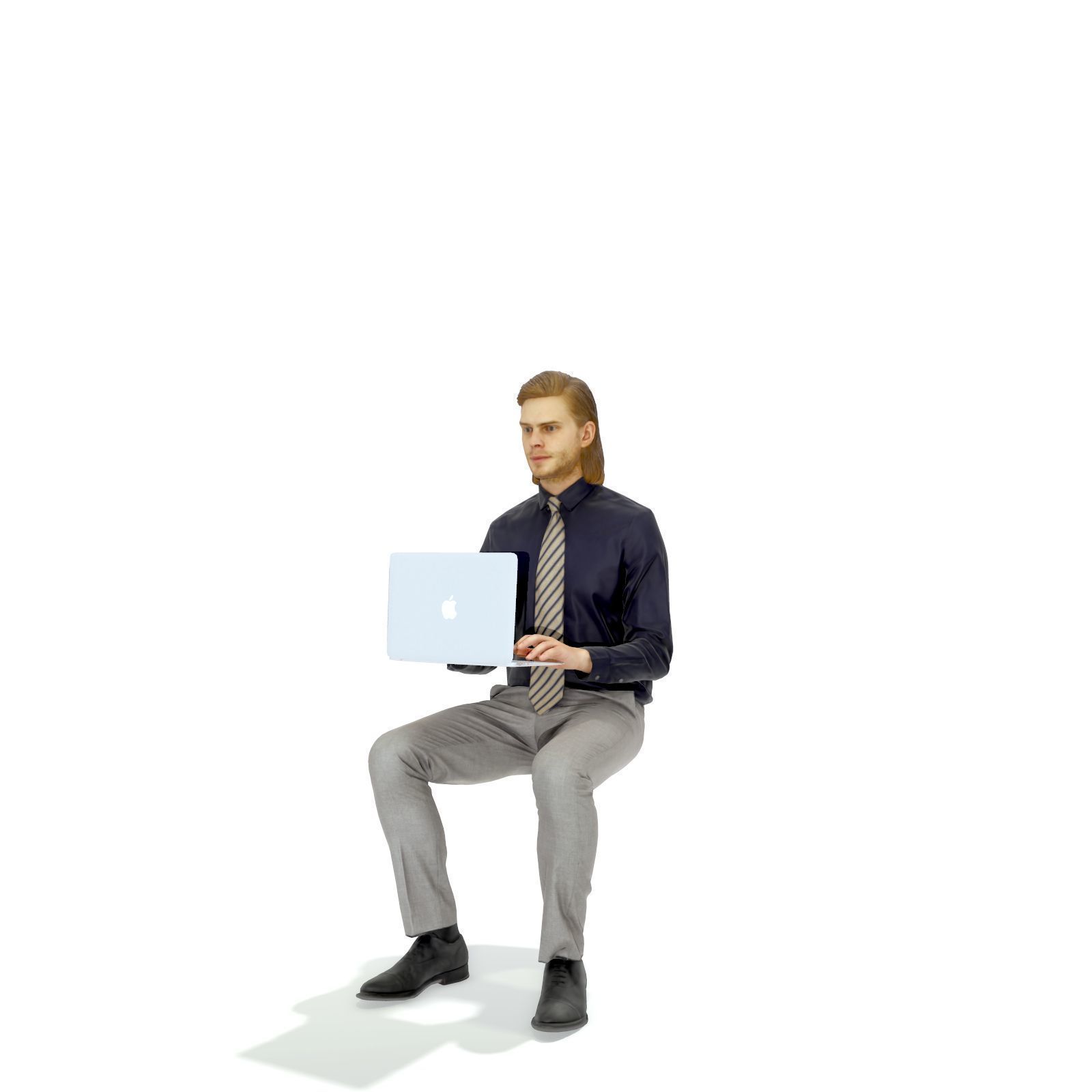 Blonde Business Man at Laptop BMan0315-HD2-O04P01-S 3D model_40
