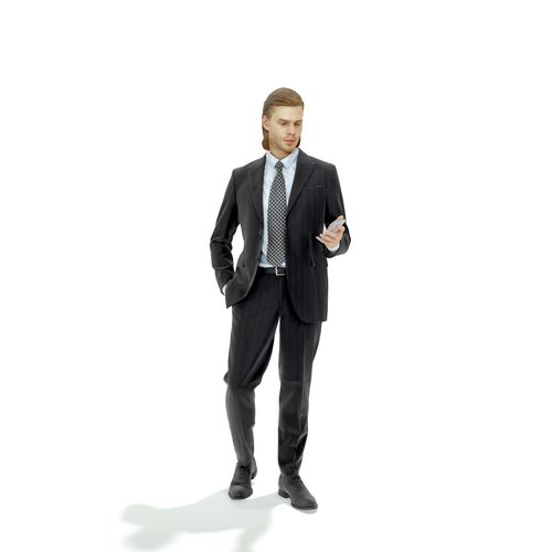 Standing Business Man with Black Suit BMan0315-HD2-O03P01-S 3D model