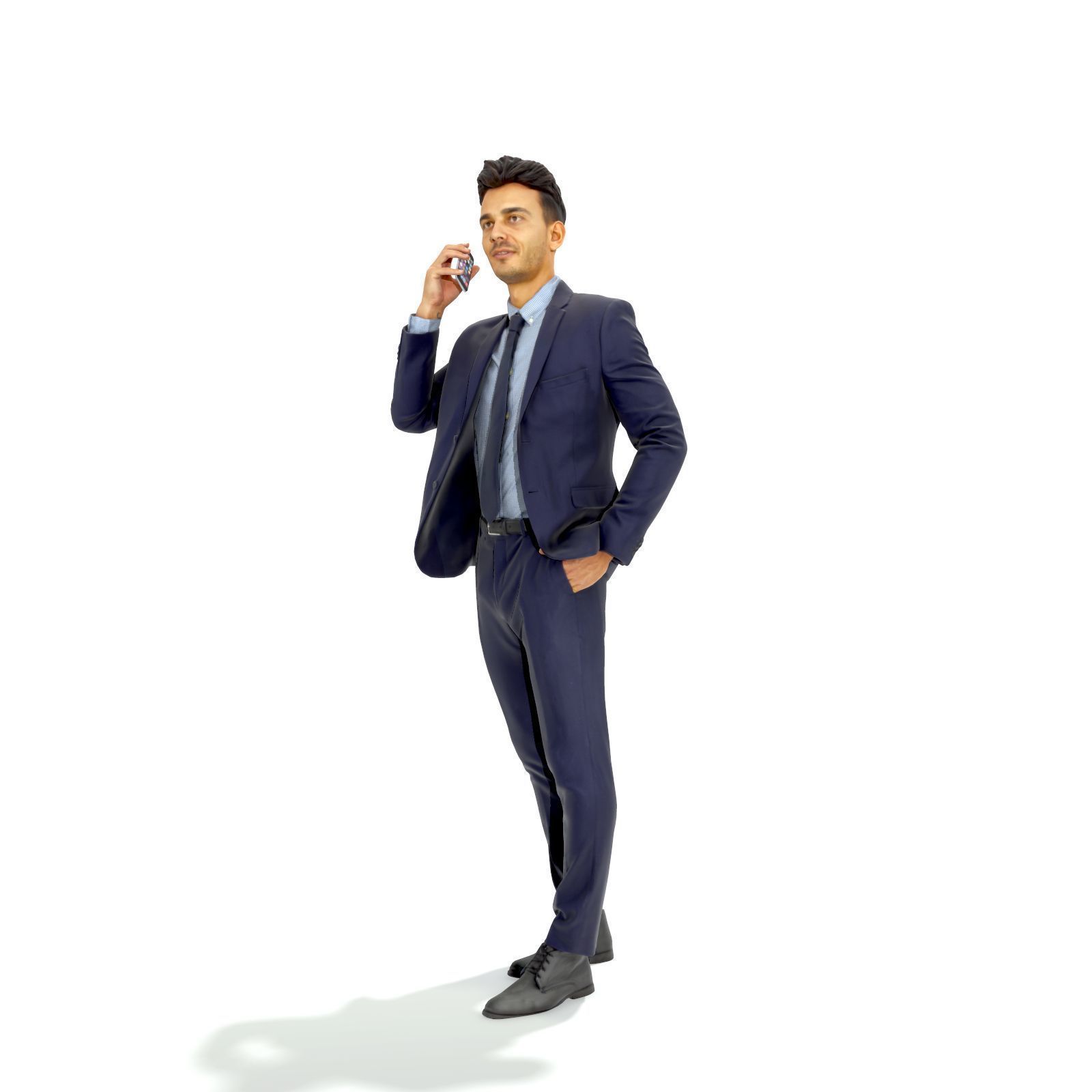 Talking on Phone Man with Blue Suit BMan0314-HD2-O02P01-S 3D model_74