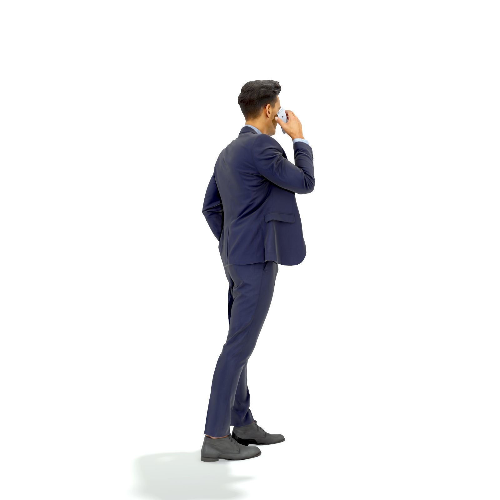 Talking on Phone Man with Blue Suit BMan0314-HD2-O02P01-S 3D model_2