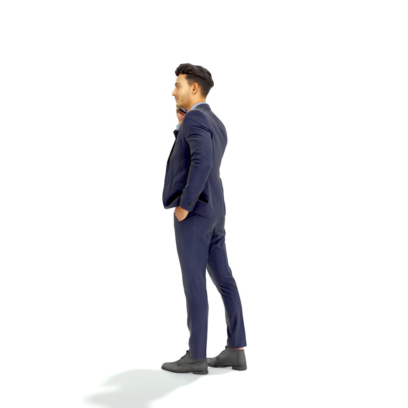 Talking on Phone Man with Blue Suit BMan0314-HD2-O02P01-S 3D model_48