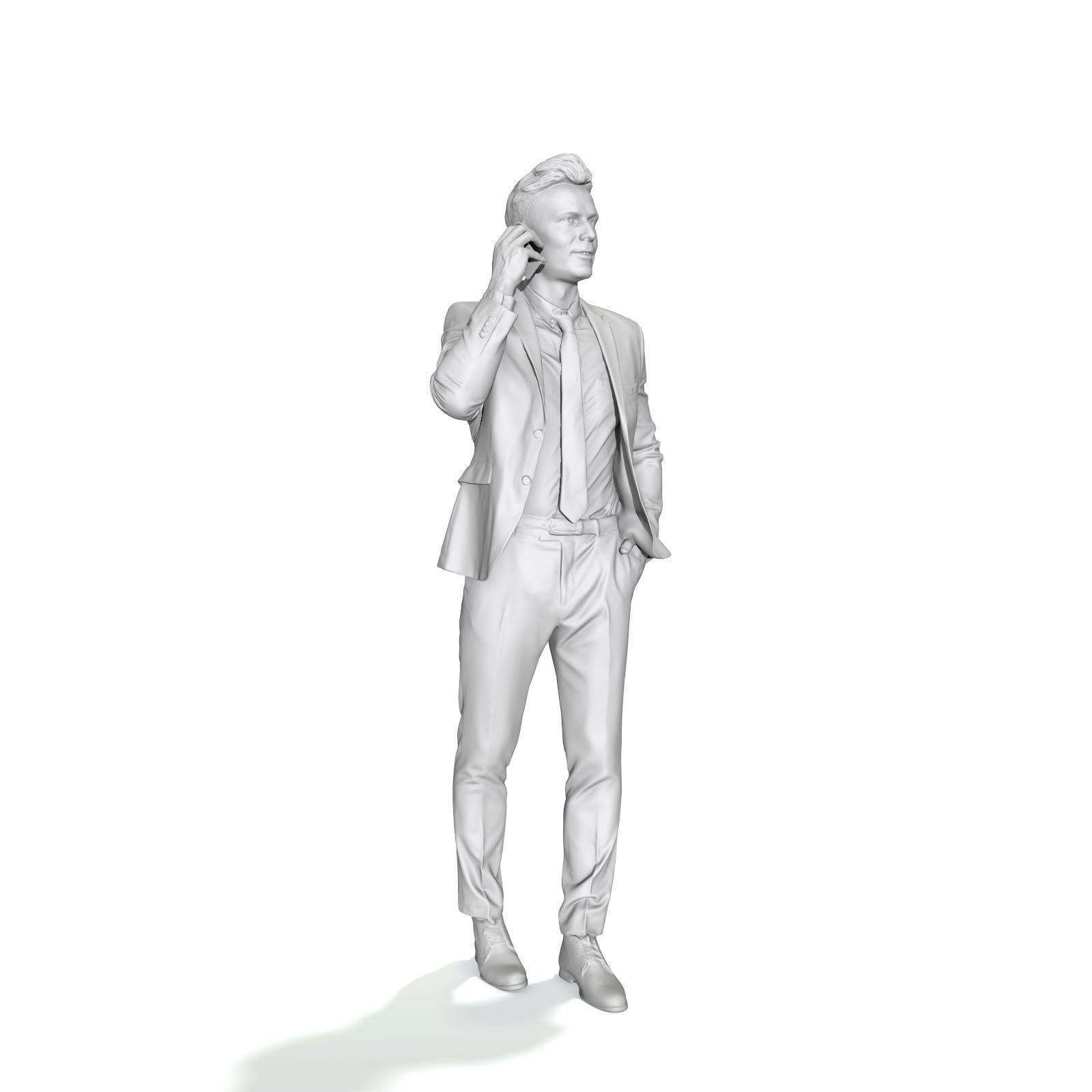 Talking on Phone Man with Blue Suit BMan0314-HD2-O02P01-S 3D model_6