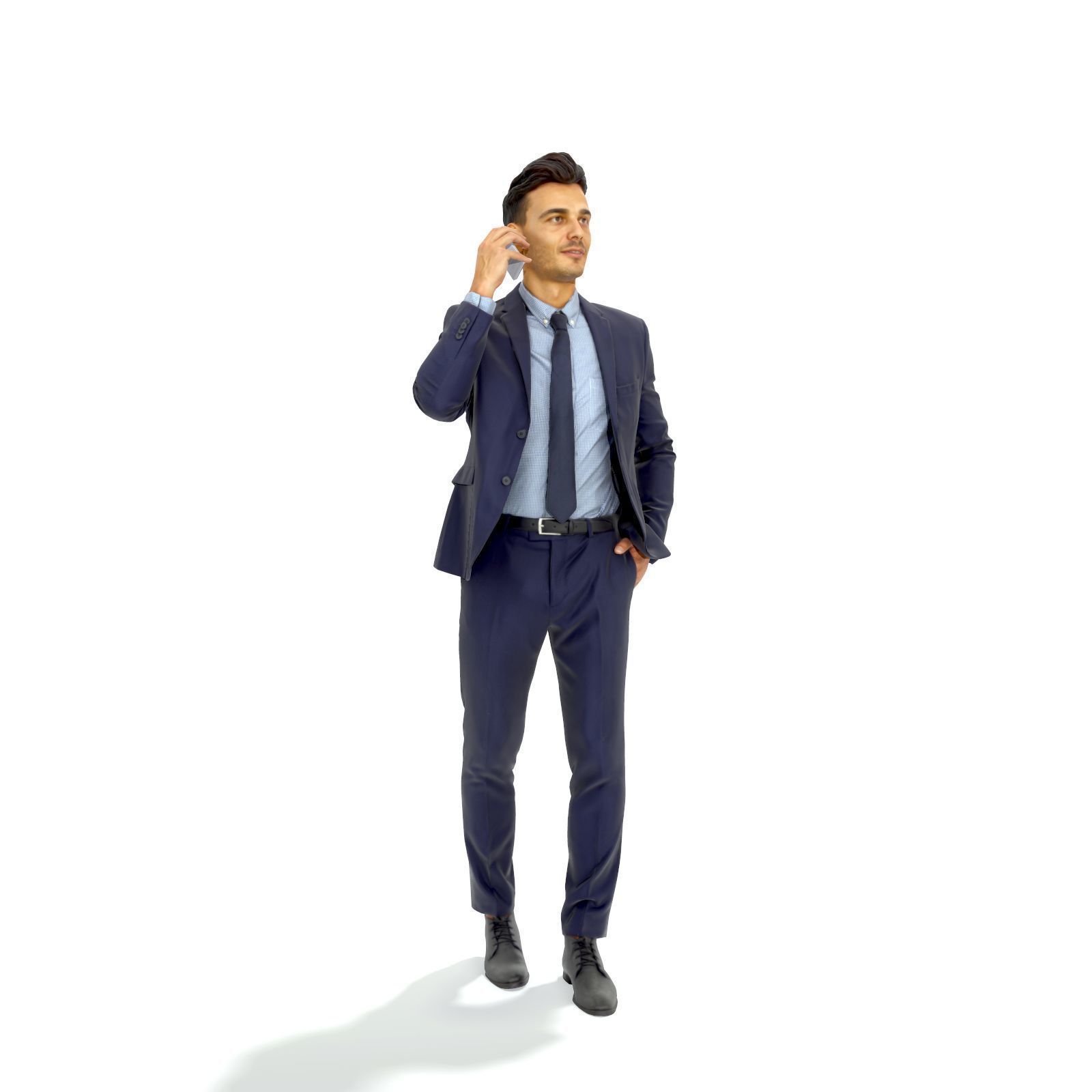 Talking on Phone Man with Blue Suit BMan0314-HD2-O02P01-S 3D model_39
