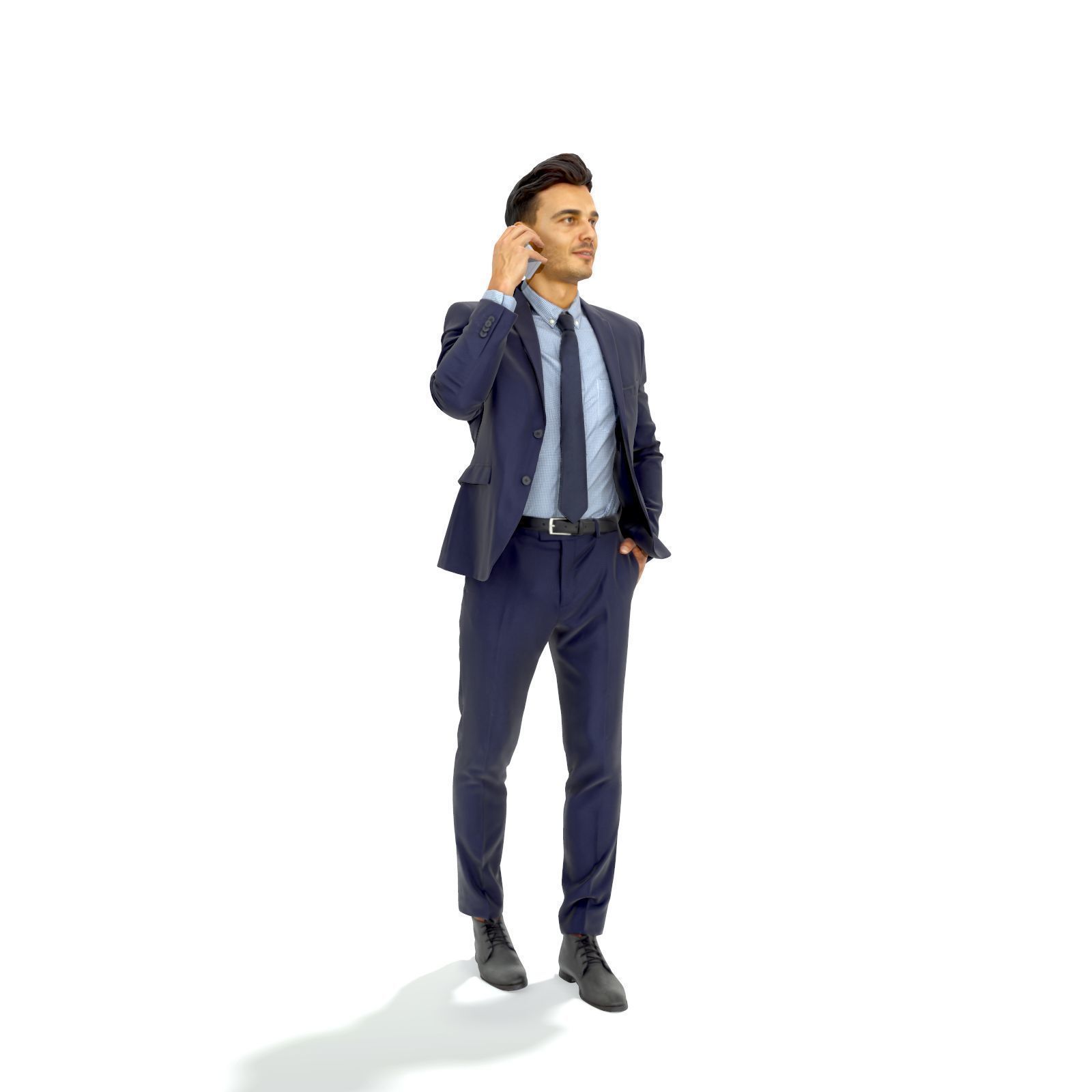 Talking on Phone Man with Blue Suit BMan0314-HD2-O02P01-S 3D model_33