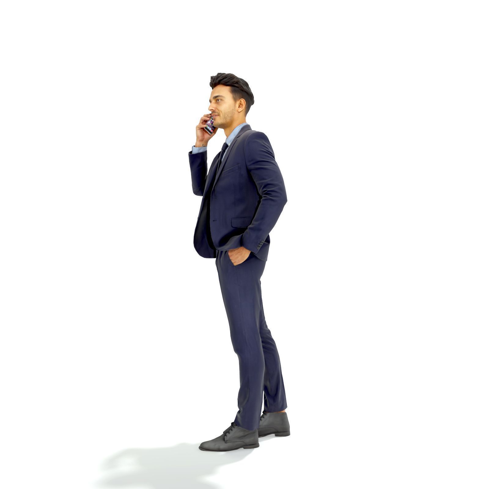 Talking on Phone Man with Blue Suit BMan0314-HD2-O02P01-S 3D model_11