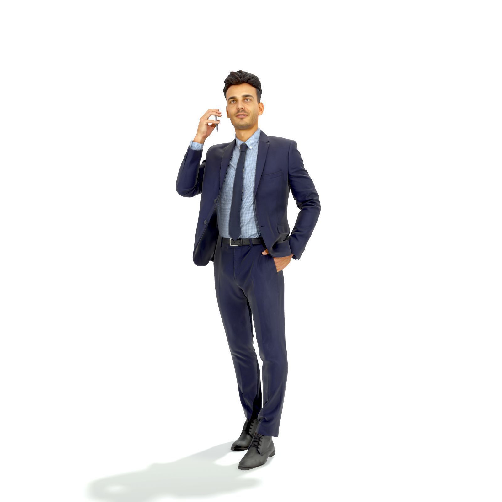 Talking on Phone Man with Blue Suit BMan0314-HD2-O02P01-S 3D model_21