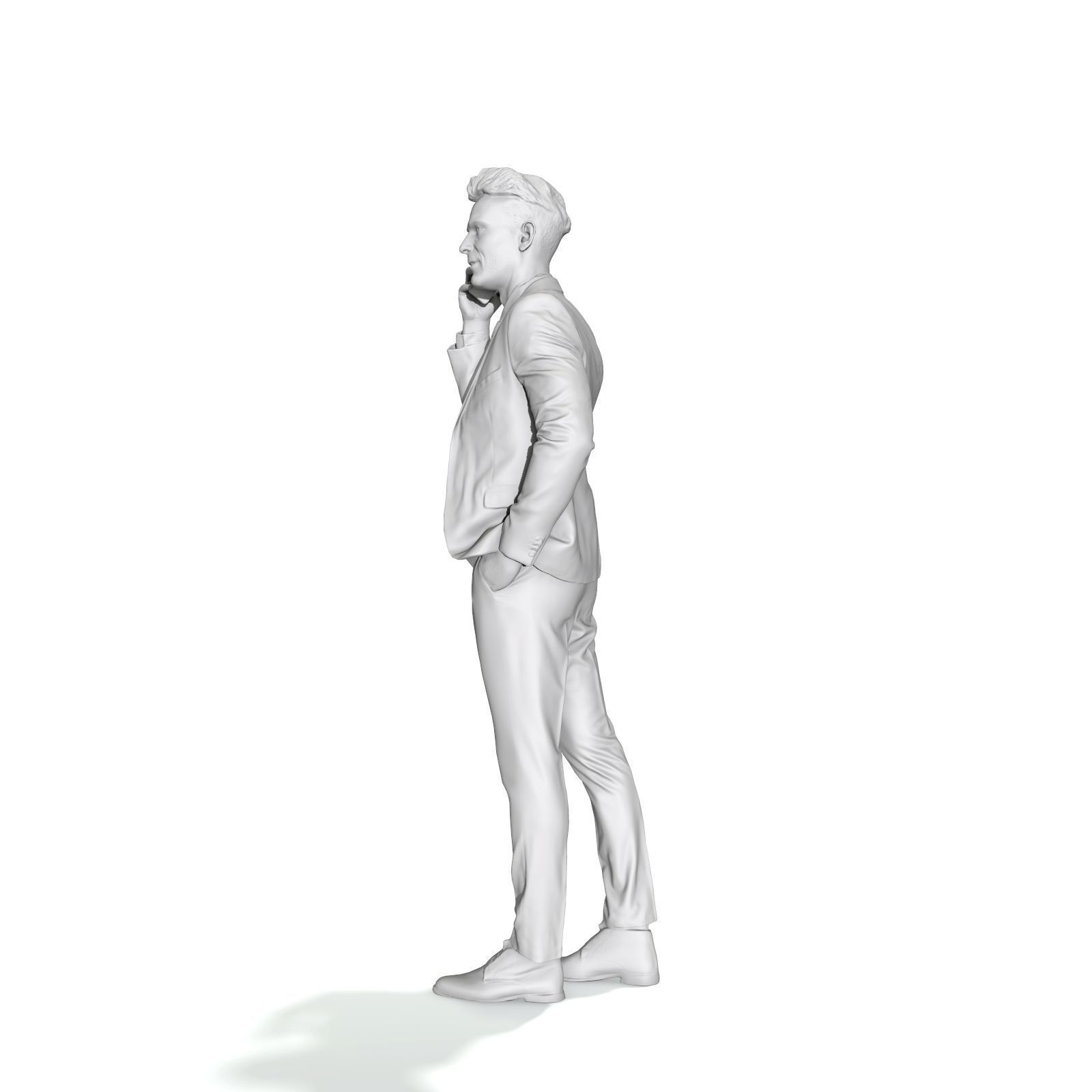 Talking on Phone Man with Blue Suit BMan0314-HD2-O02P01-S 3D model_14