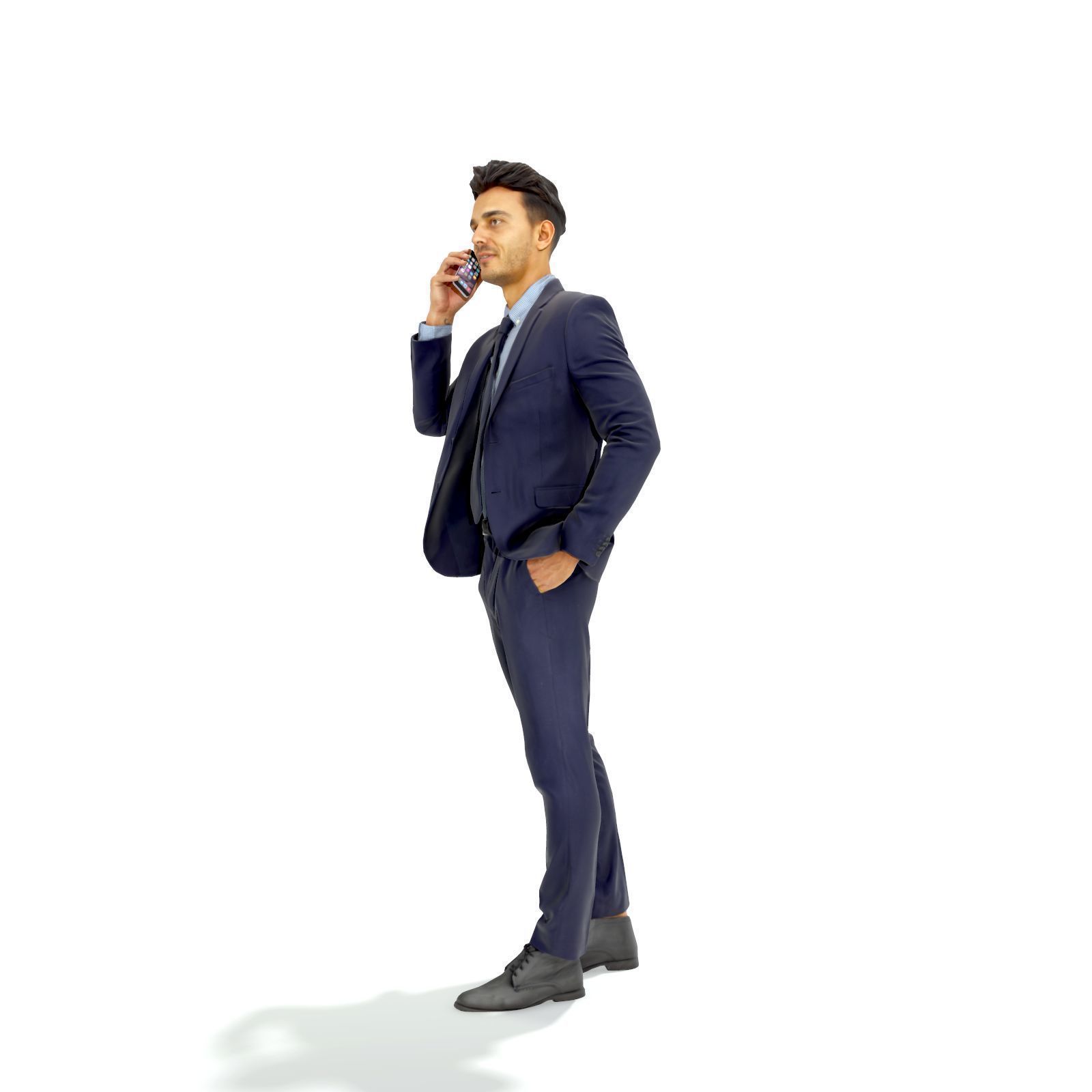 Talking on Phone Man with Blue Suit BMan0314-HD2-O02P01-S 3D model_51
