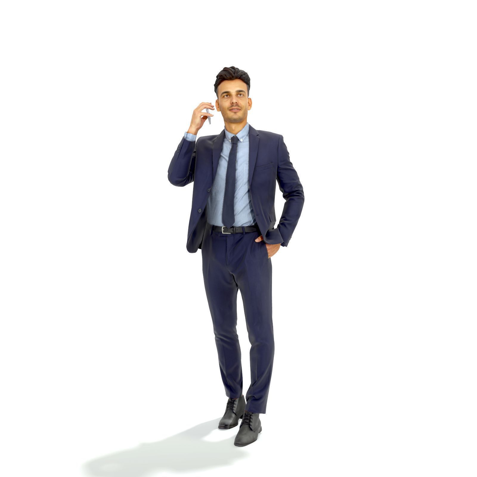 Talking on Phone Man with Blue Suit BMan0314-HD2-O02P01-S 3D model_13