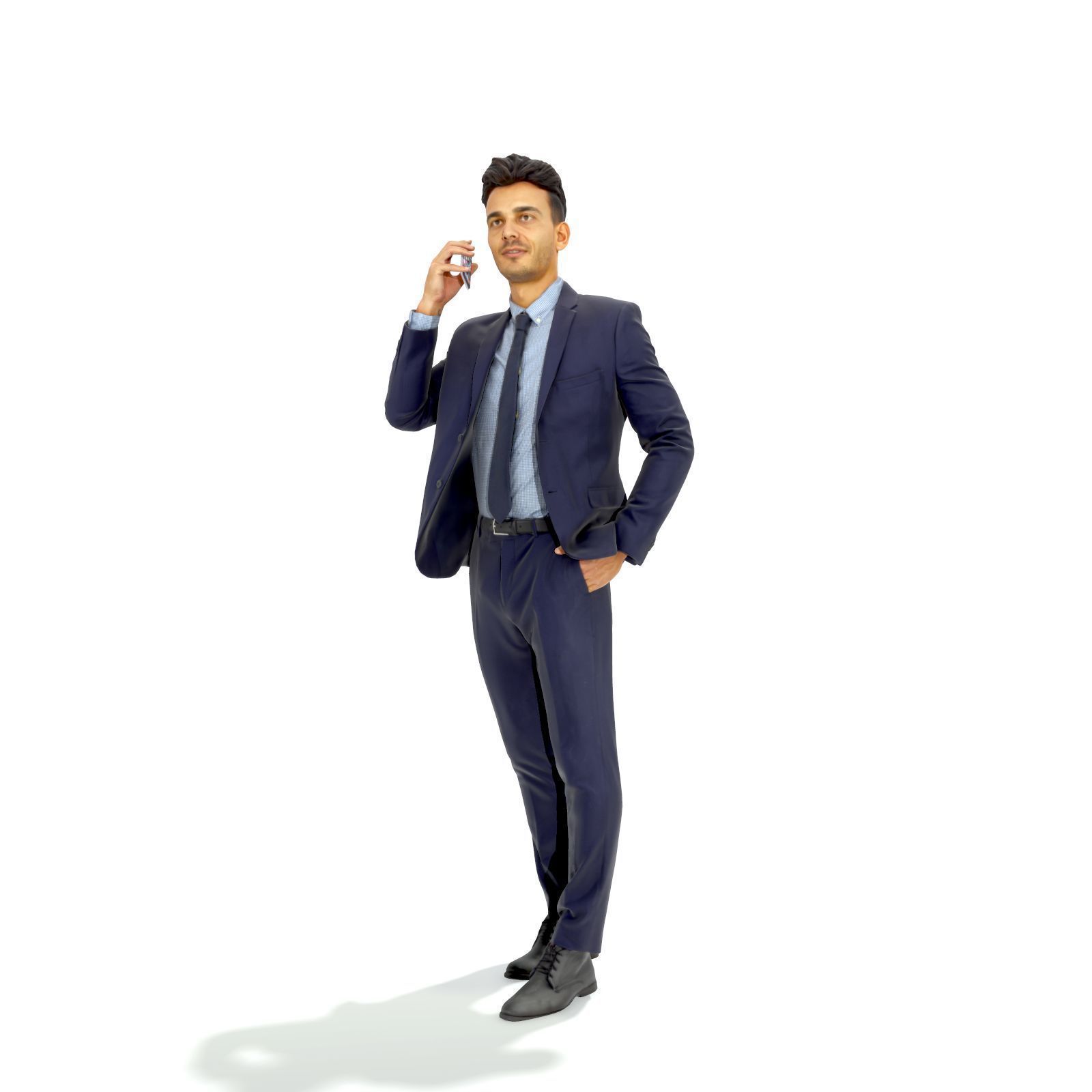 Talking on Phone Man with Blue Suit BMan0314-HD2-O02P01-S 3D model_47