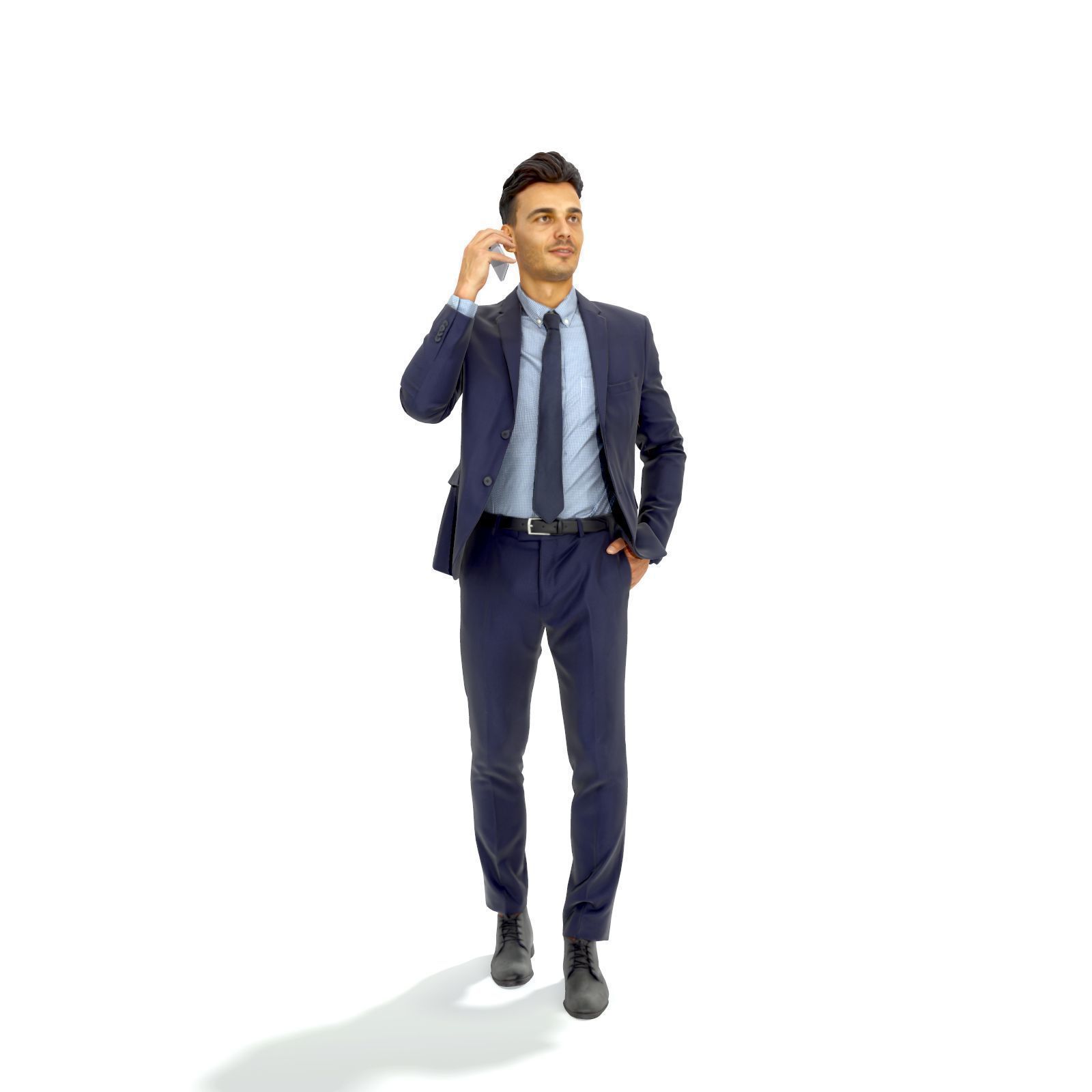 Talking on Phone Man with Blue Suit BMan0314-HD2-O02P01-S 3D model_55