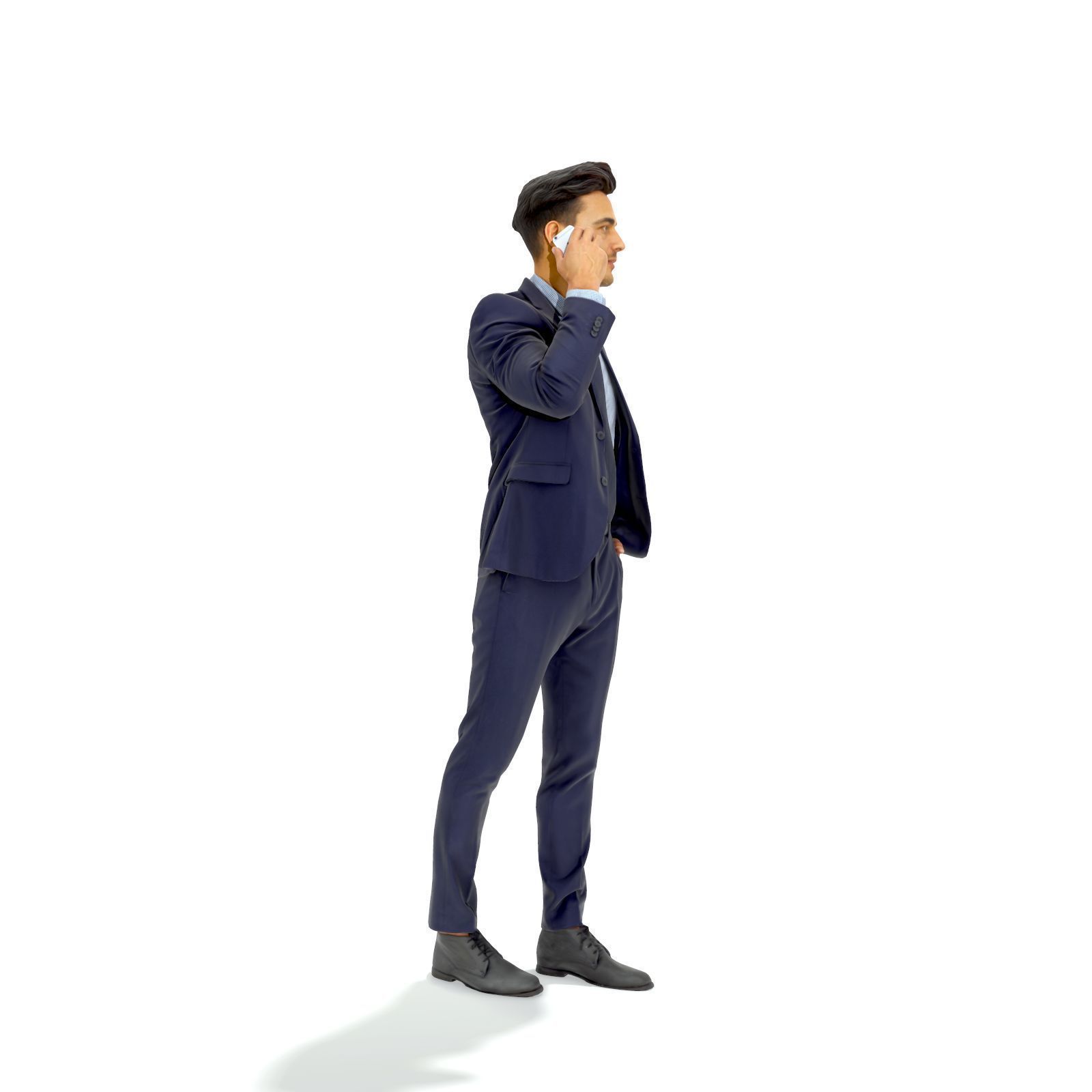 Talking on Phone Man with Blue Suit BMan0314-HD2-O02P01-S 3D model_34