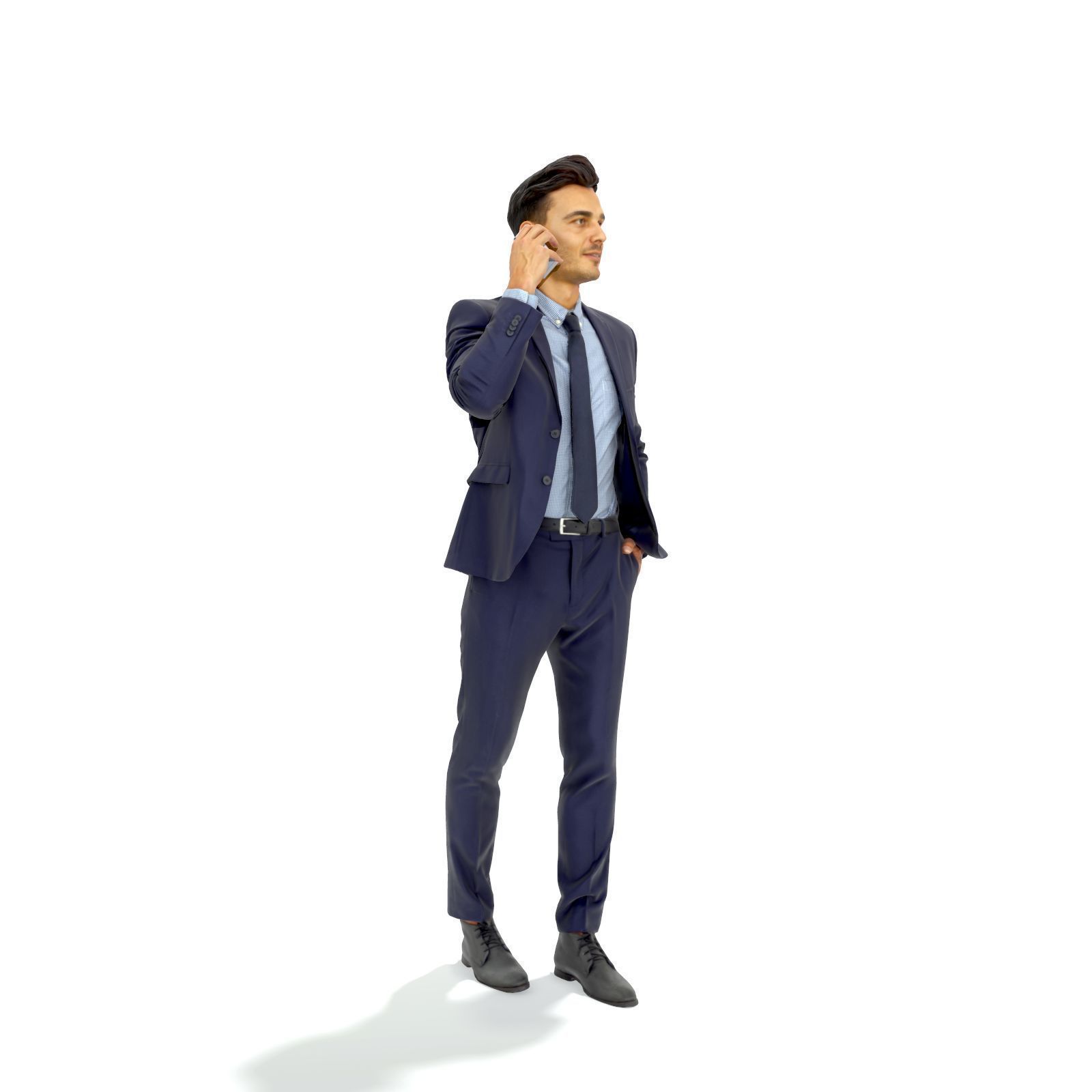 Talking on Phone Man with Blue Suit BMan0314-HD2-O02P01-S 3D model_46