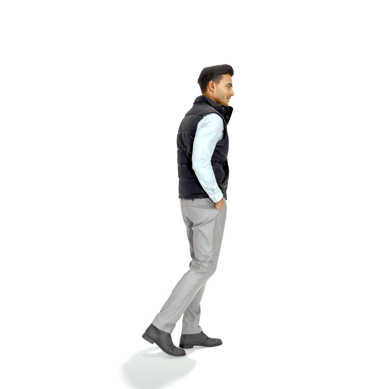 Standing Casual Man with Black Vest BMan0314-HD2-O01P01-S 3D model_16