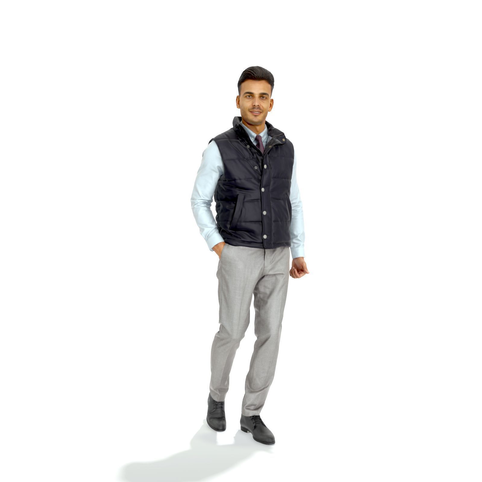 Standing Casual Man with Black Vest BMan0314-HD2-O01P01-S 3D model_13