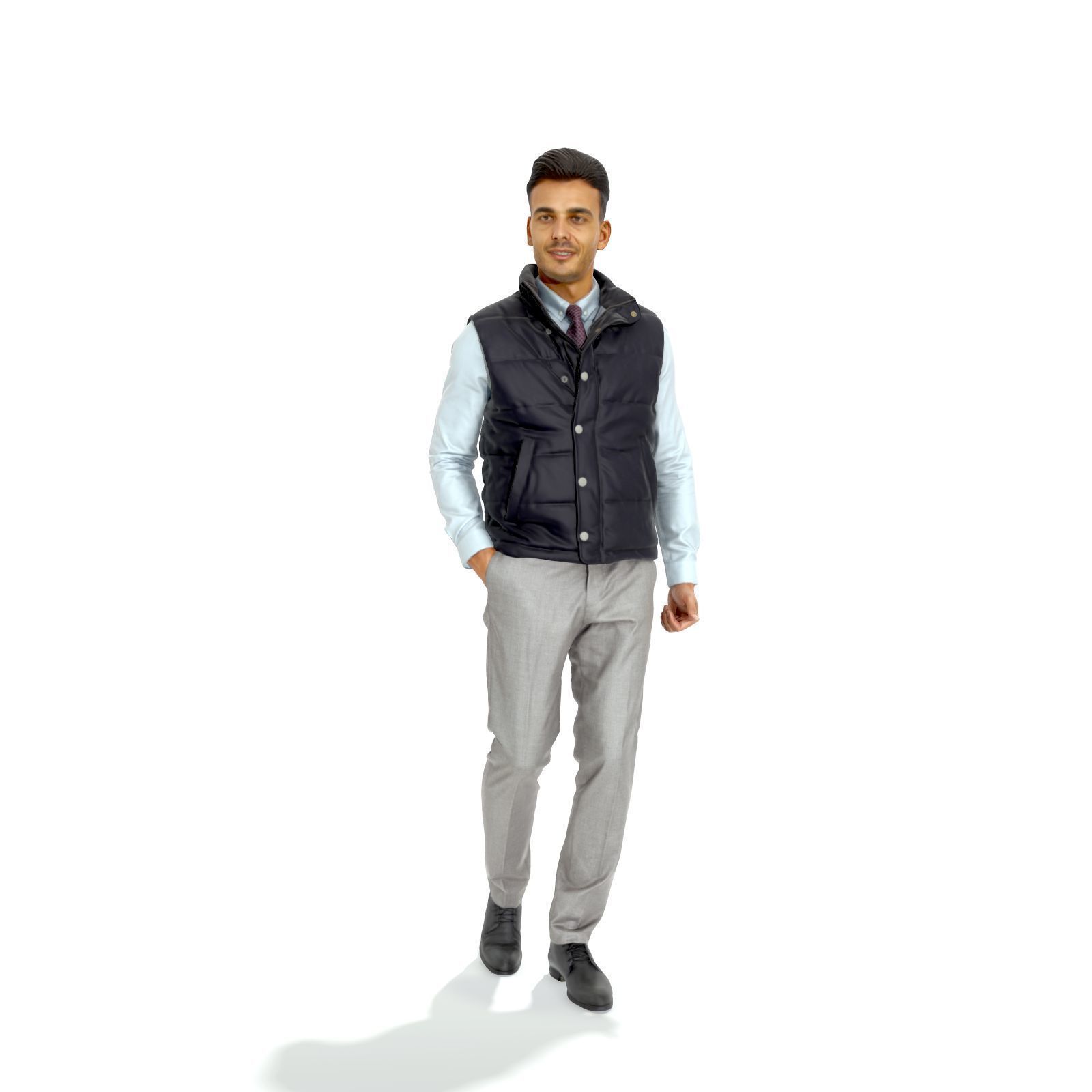 Standing Casual Man with Black Vest BMan0314-HD2-O01P01-S 3D model_64