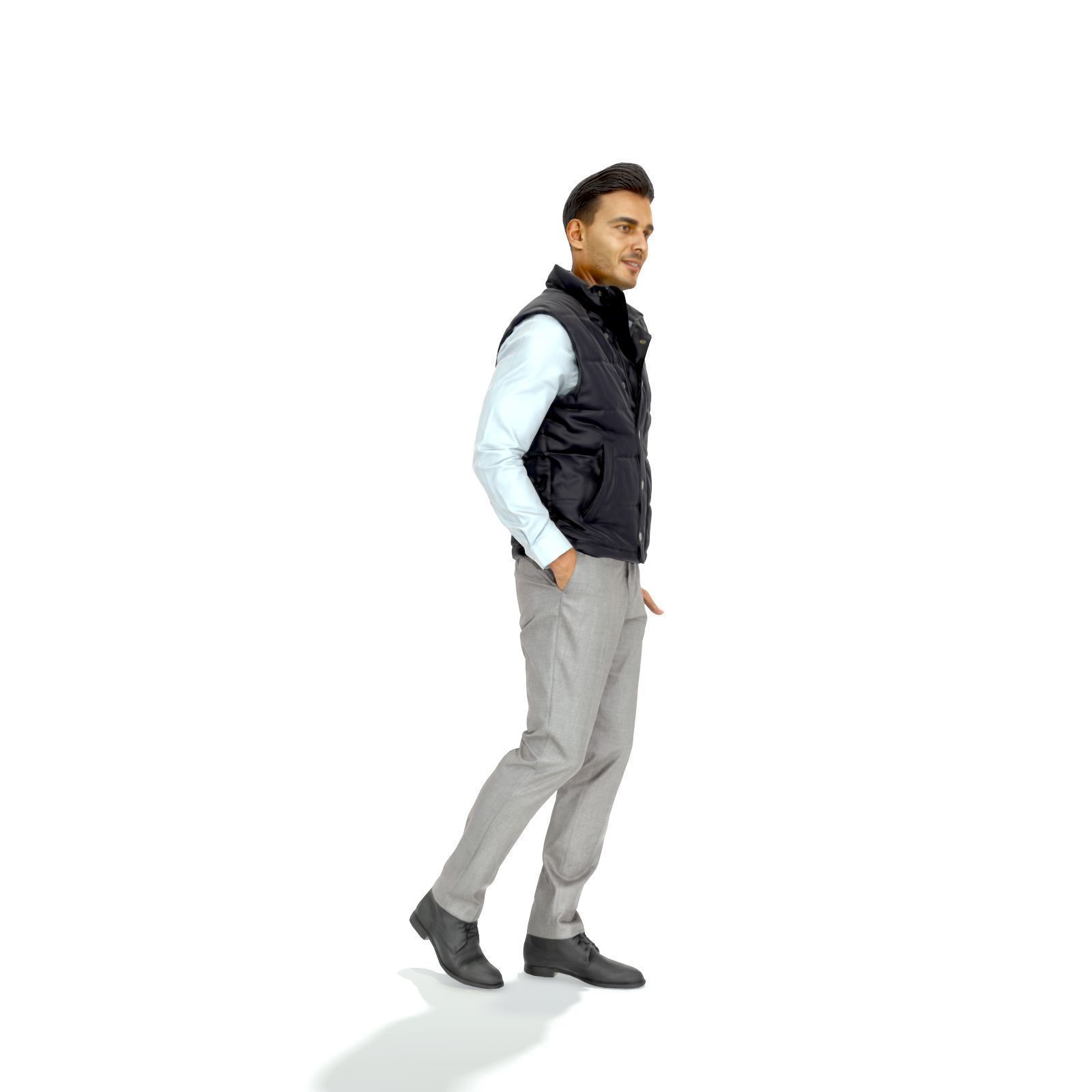Standing Casual Man with Black Vest BMan0314-HD2-O01P01-S 3D model_1