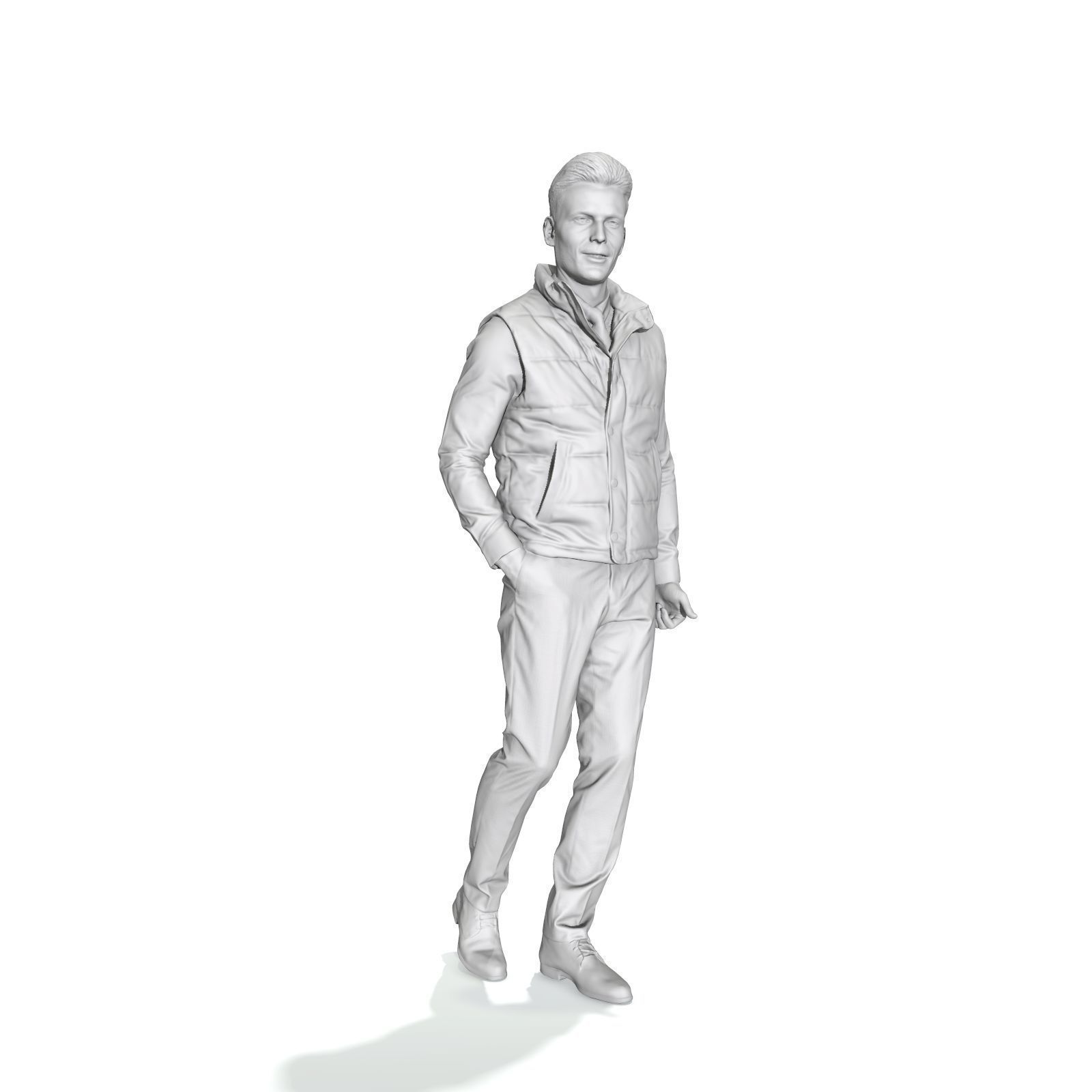 Standing Casual Man with Black Vest BMan0314-HD2-O01P01-S 3D model_60