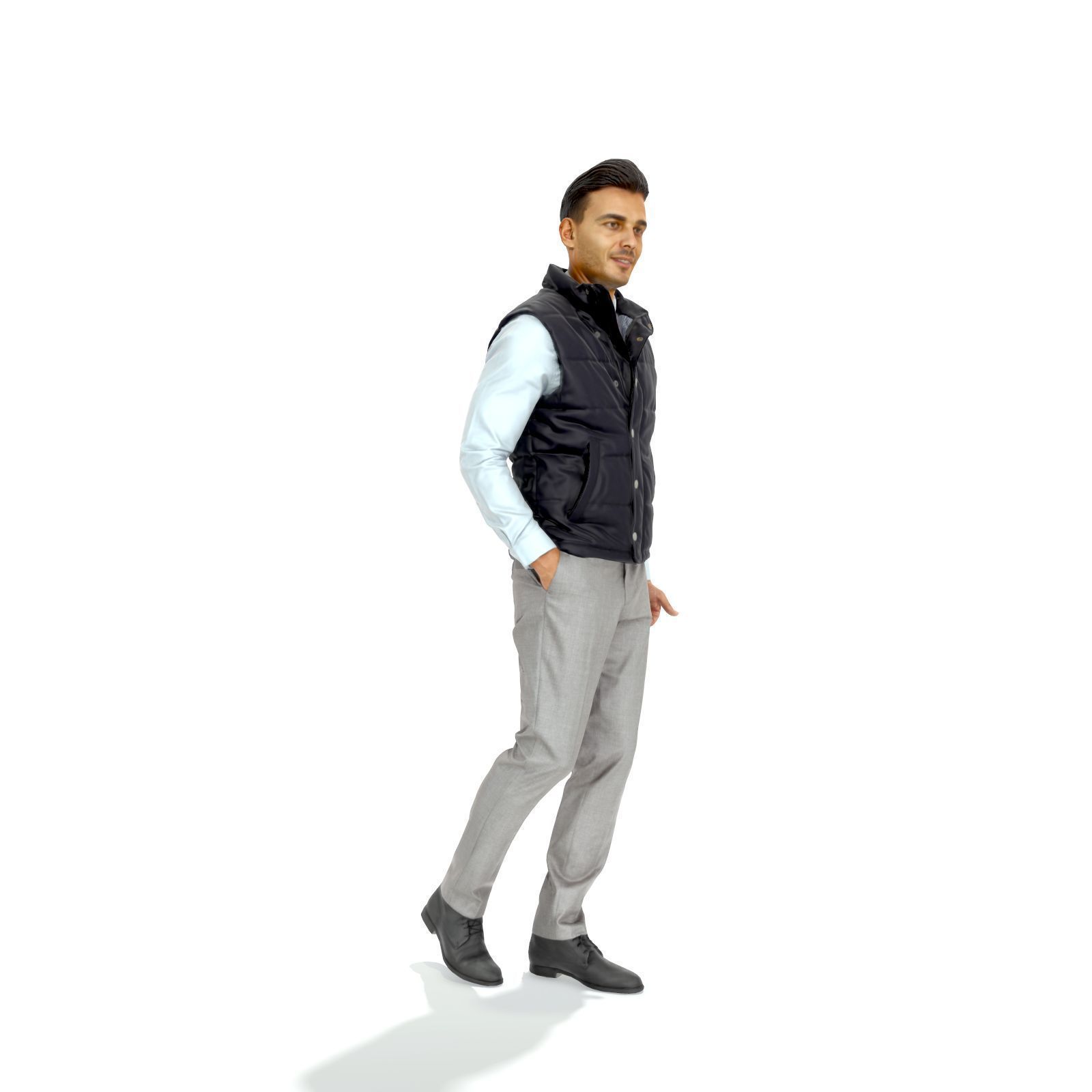 Standing Casual Man with Black Vest BMan0314-HD2-O01P01-S 3D model_45
