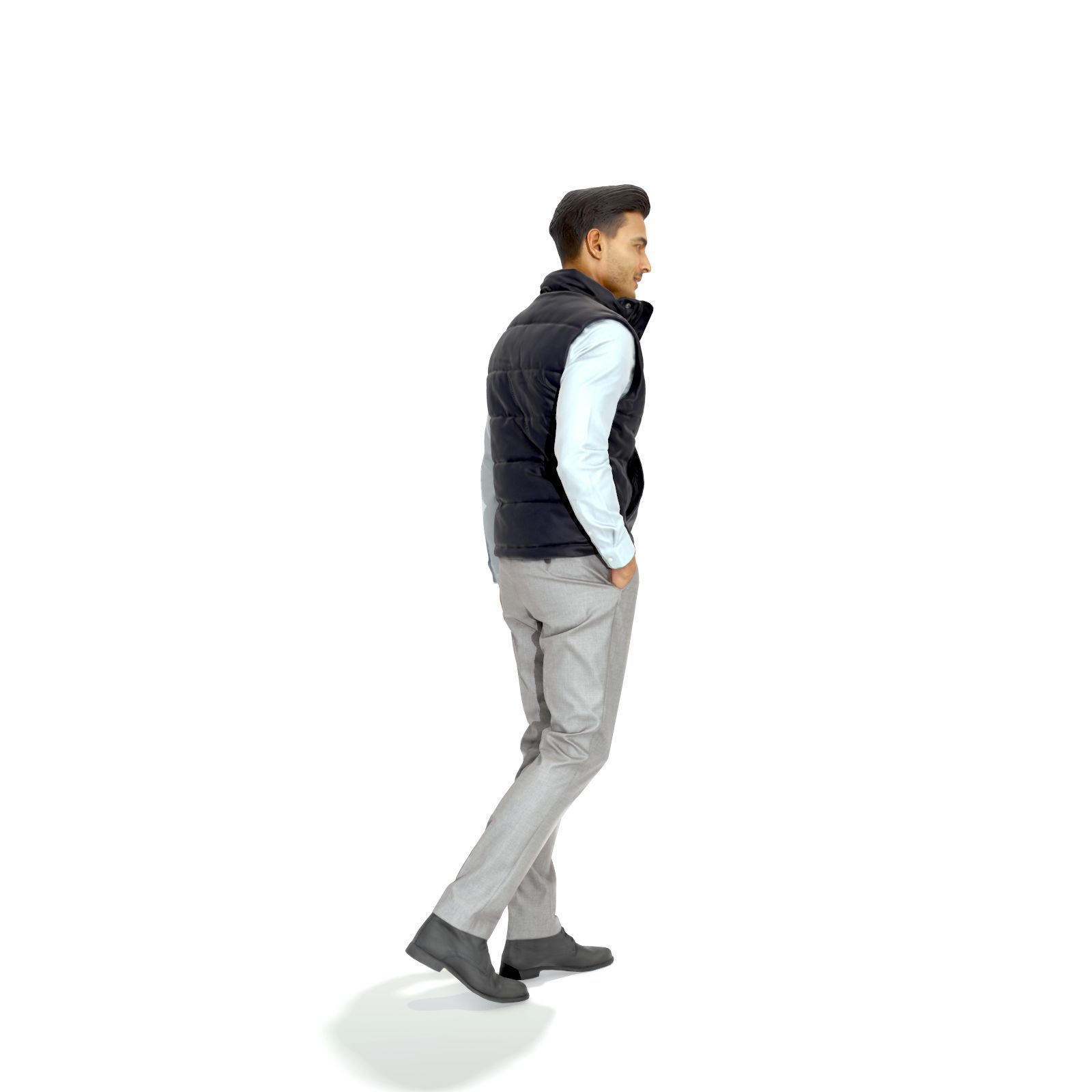 Standing Casual Man with Black Vest BMan0314-HD2-O01P01-S 3D model_2