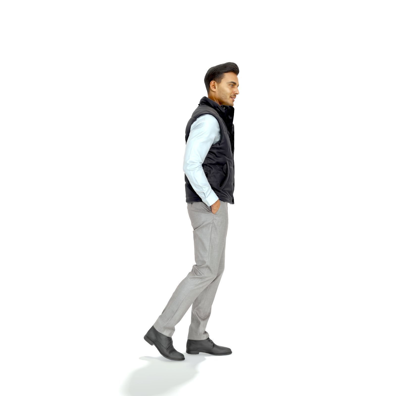 Standing Casual Man with Black Vest BMan0314-HD2-O01P01-S 3D model_15