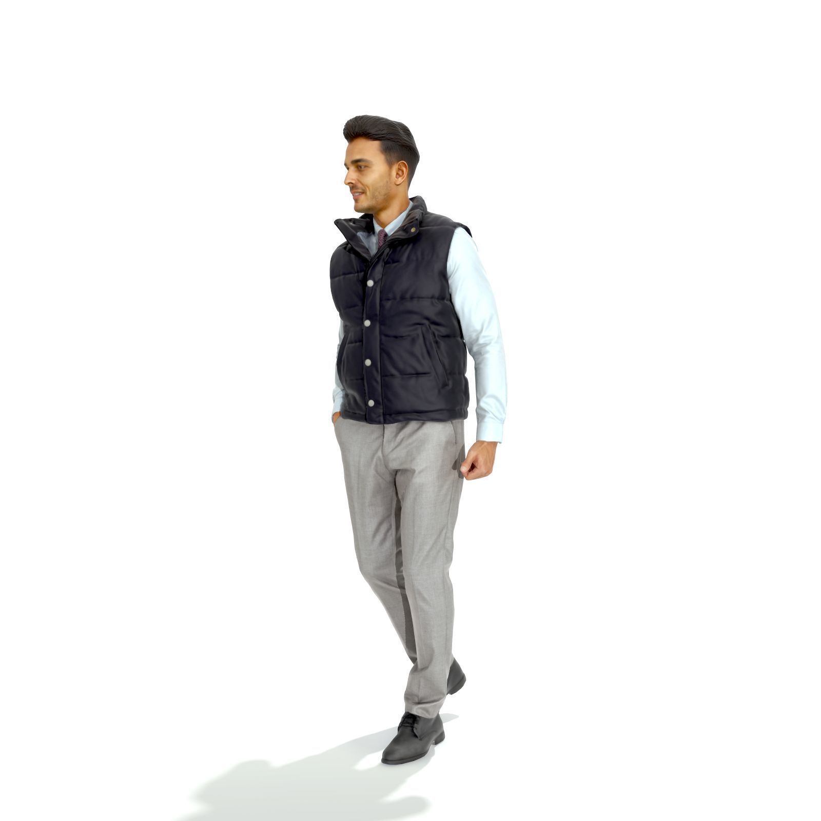 Standing Casual Man with Black Vest BMan0314-HD2-O01P01-S 3D model_33