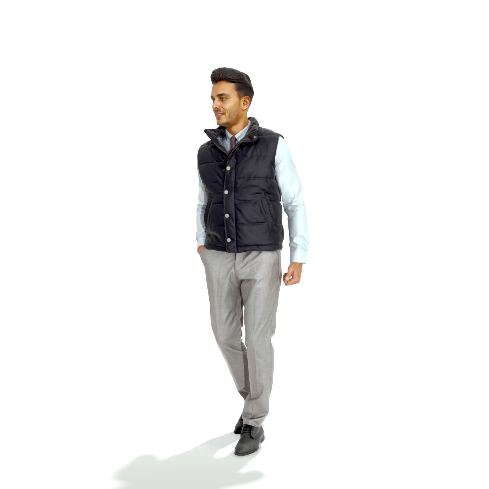 Standing Casual Man with Black Vest BMan0314-HD2-O01P01-S 3D model_34