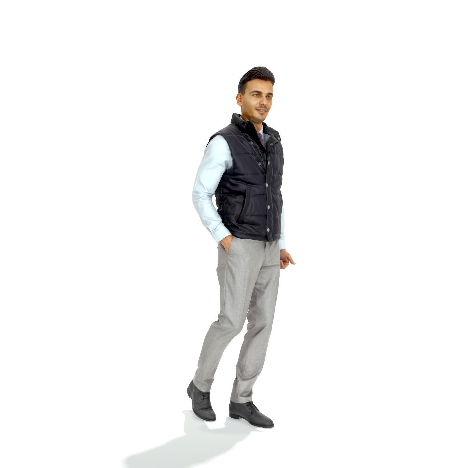 Standing Casual Man with Black Vest BMan0314-HD2-O01P01-S 3D model_58