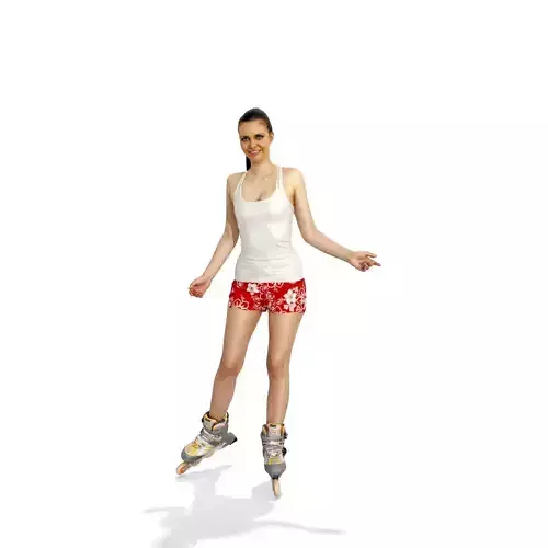 Smiling Woman with Roller Skates SWom0320-HD2-O01P01-S