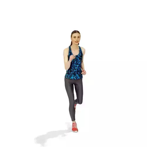 Running Sporty Woman with Red Sneakers SWom0317-HD2-O01P01-S