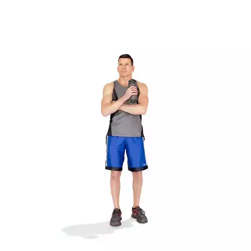 Sporty Man with Blue Shorts SMan0315-HD2-O01P01-S