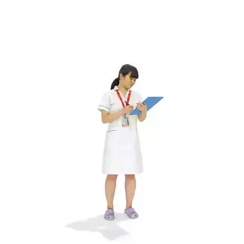 Standing Nurse Checking Documents WWom0308-HD2-O01P01-S