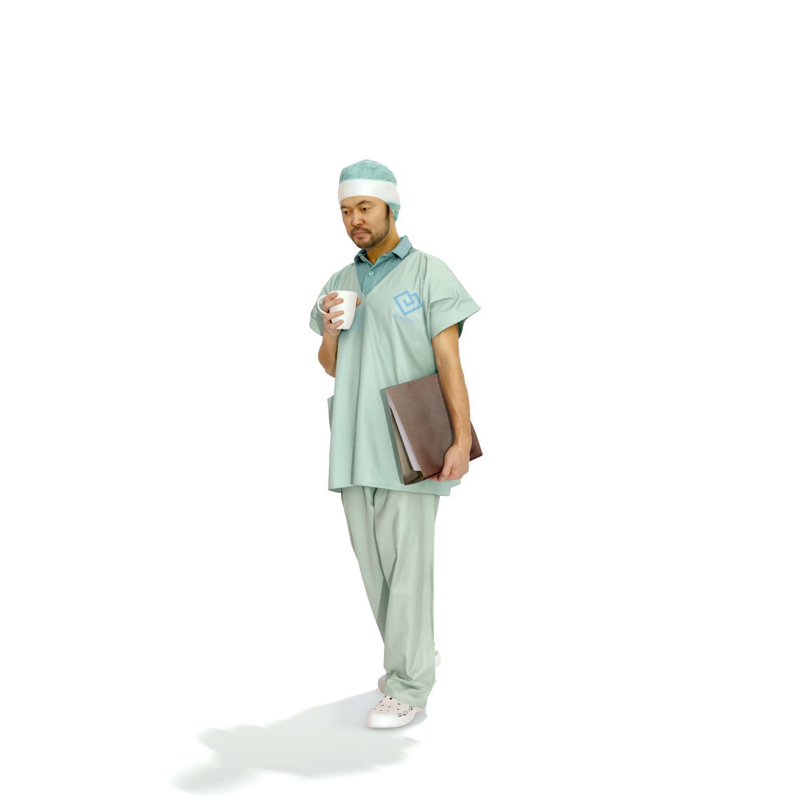 Doctor Walking Drinking Coffee Tea WMan0310-HD2-O02P01-S 3D model_37