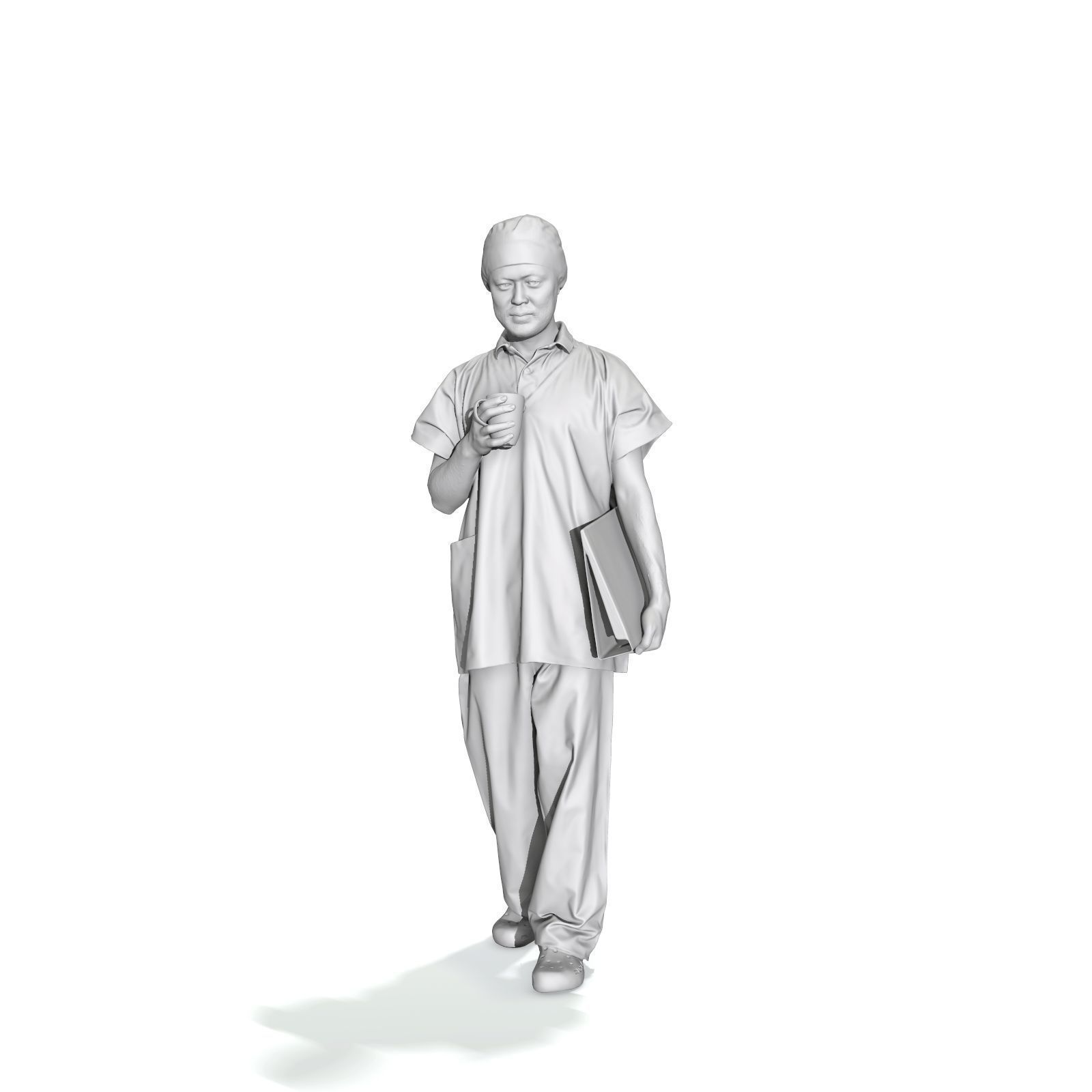 Doctor Walking Drinking Coffee Tea WMan0310-HD2-O02P01-S 3D model_63