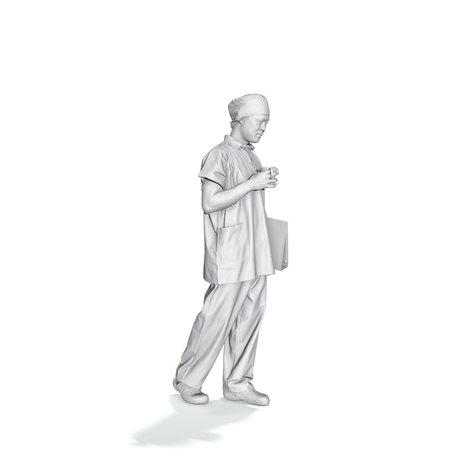 Doctor Walking Drinking Coffee Tea WMan0310-HD2-O02P01-S 3D model_22