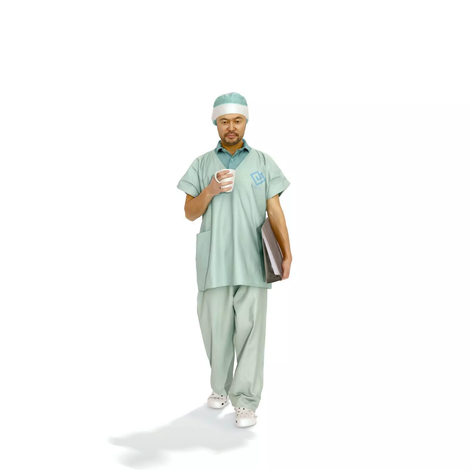 Doctor Walking Drinking Coffee Tea WMan0310-HD2-O02P01-S 3D model_0