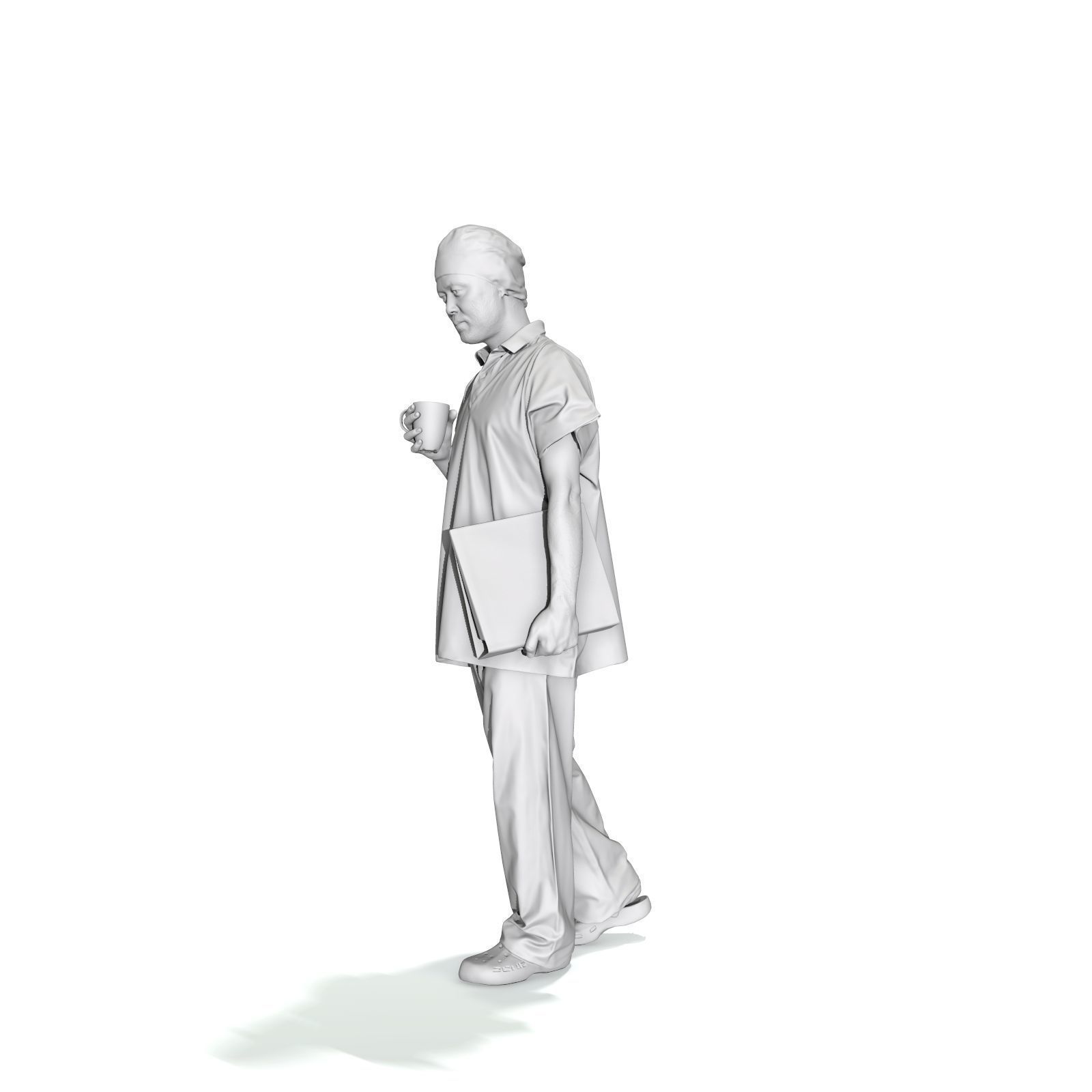 Doctor Walking Drinking Coffee Tea WMan0310-HD2-O02P01-S 3D model_11