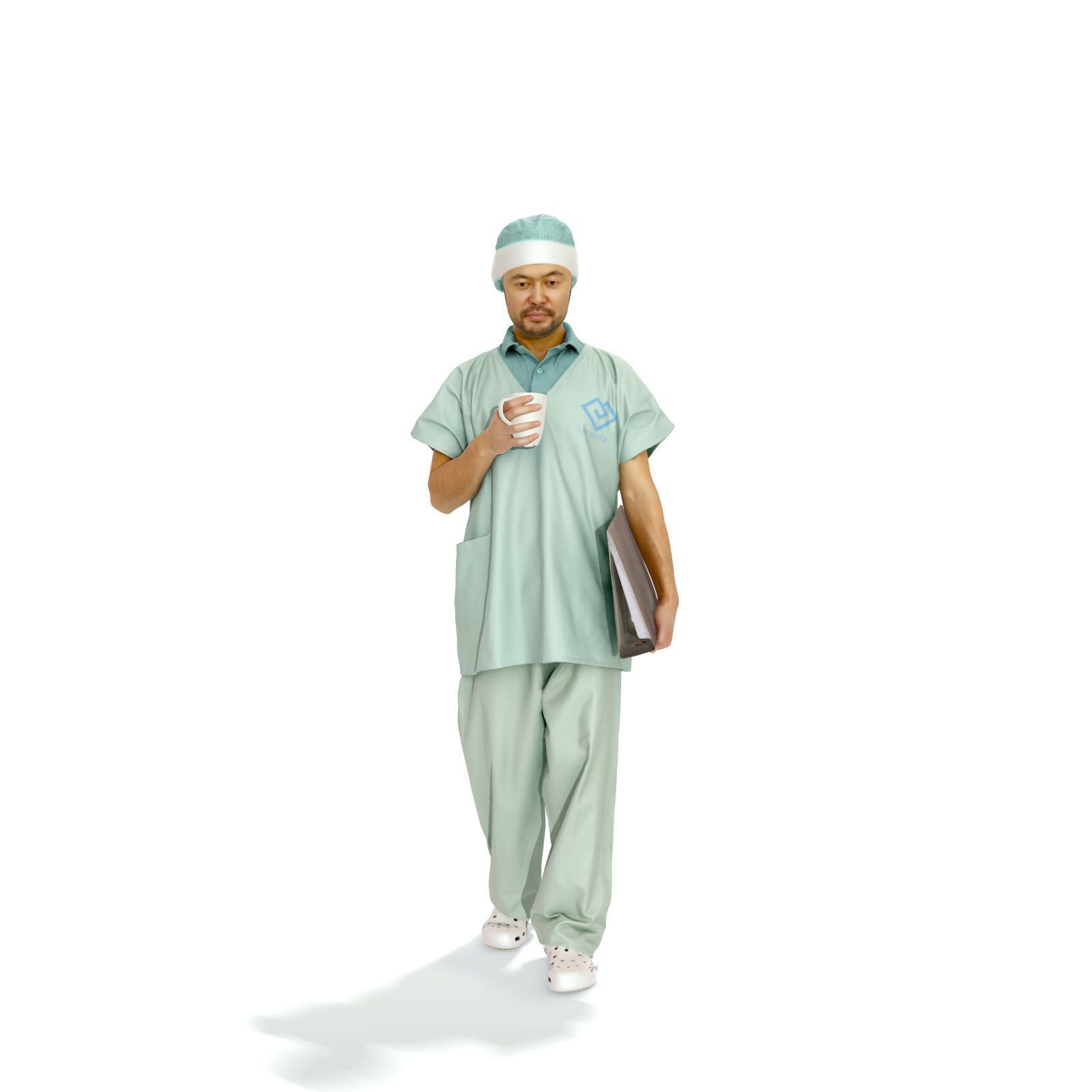Doctor Walking Drinking Coffee Tea WMan0310-HD2-O02P01-S 3D model_16