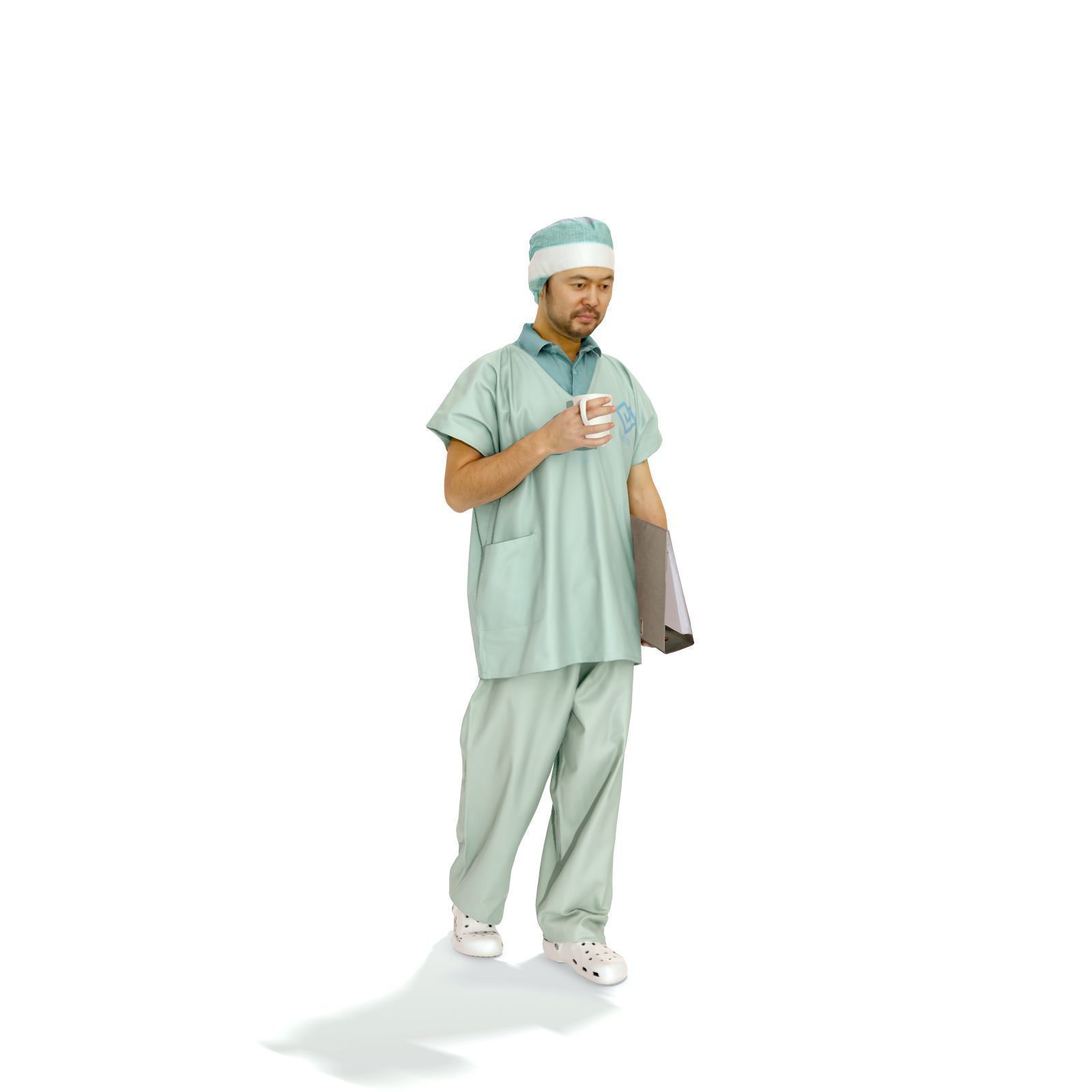 Doctor Walking Drinking Coffee Tea WMan0310-HD2-O02P01-S 3D model_36