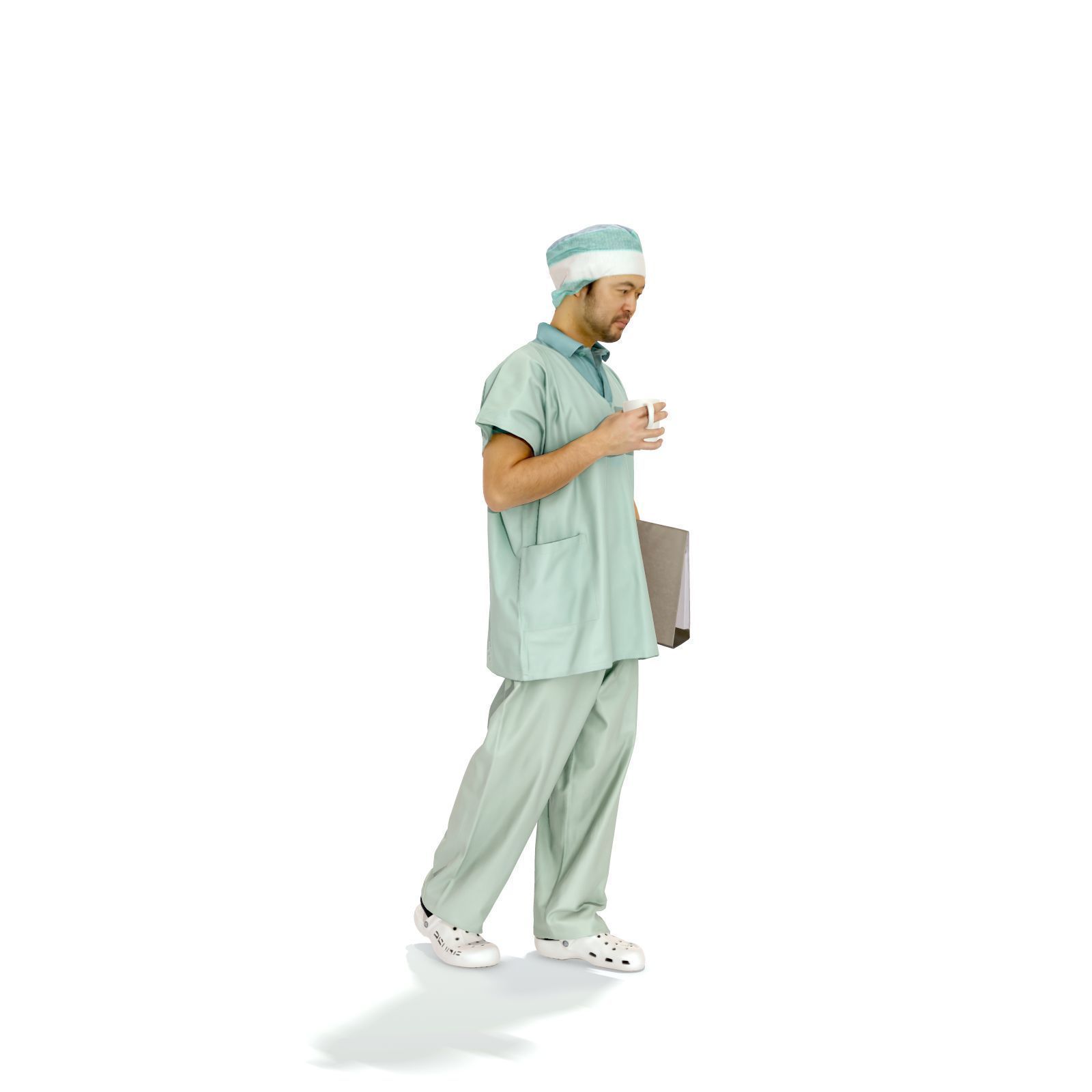 Doctor Walking Drinking Coffee Tea WMan0310-HD2-O02P01-S 3D model_54
