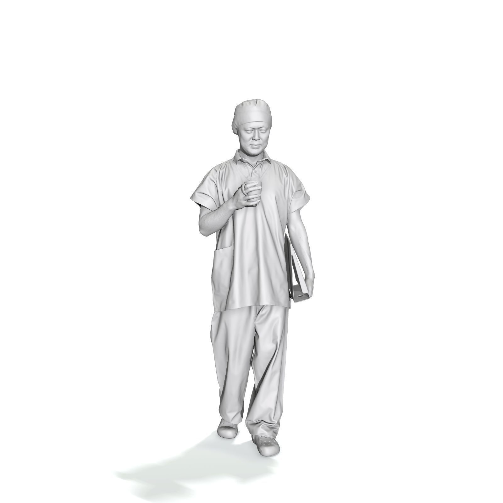 Doctor Walking Drinking Coffee Tea WMan0310-HD2-O02P01-S 3D model_12