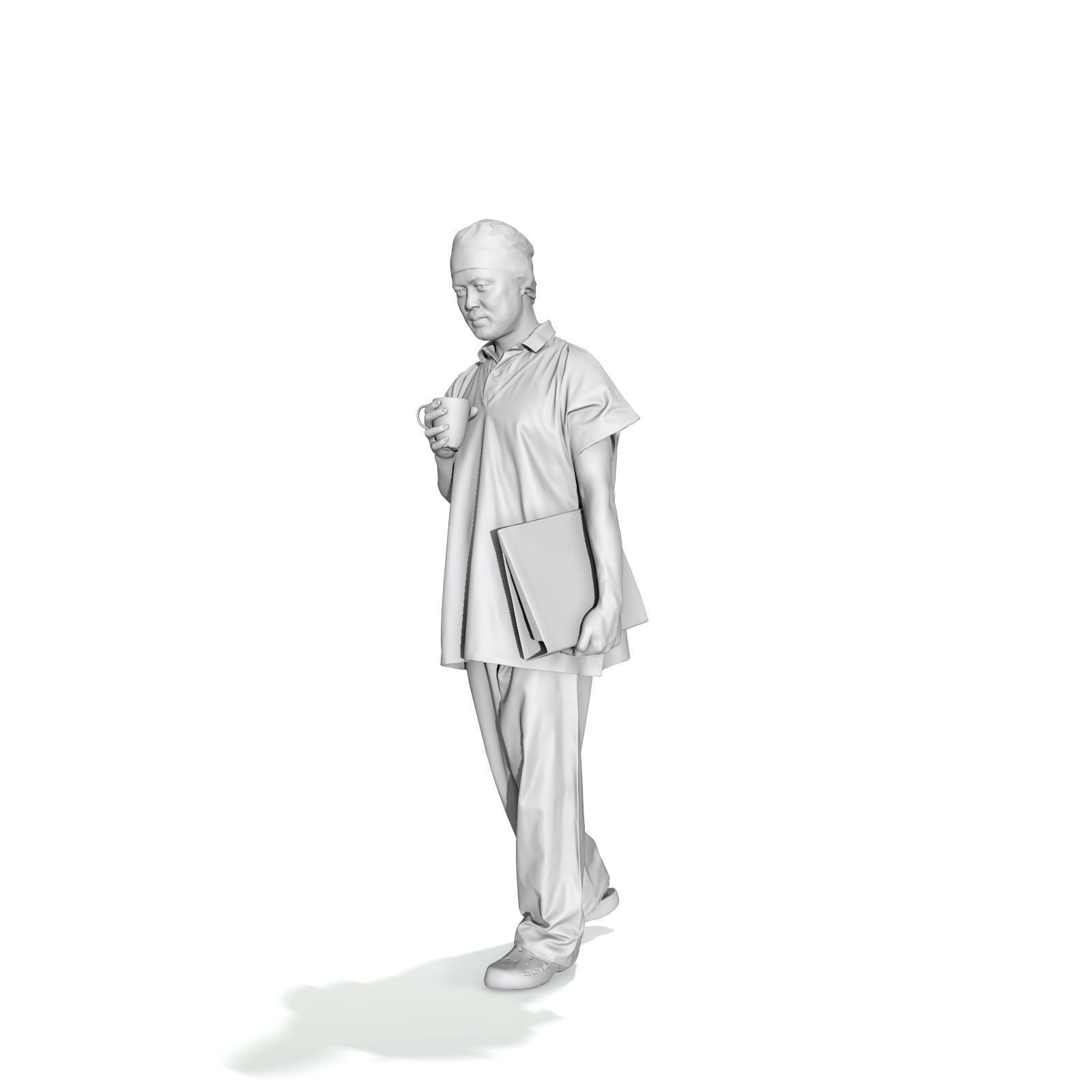 Doctor Walking Drinking Coffee Tea WMan0310-HD2-O02P01-S 3D model_35