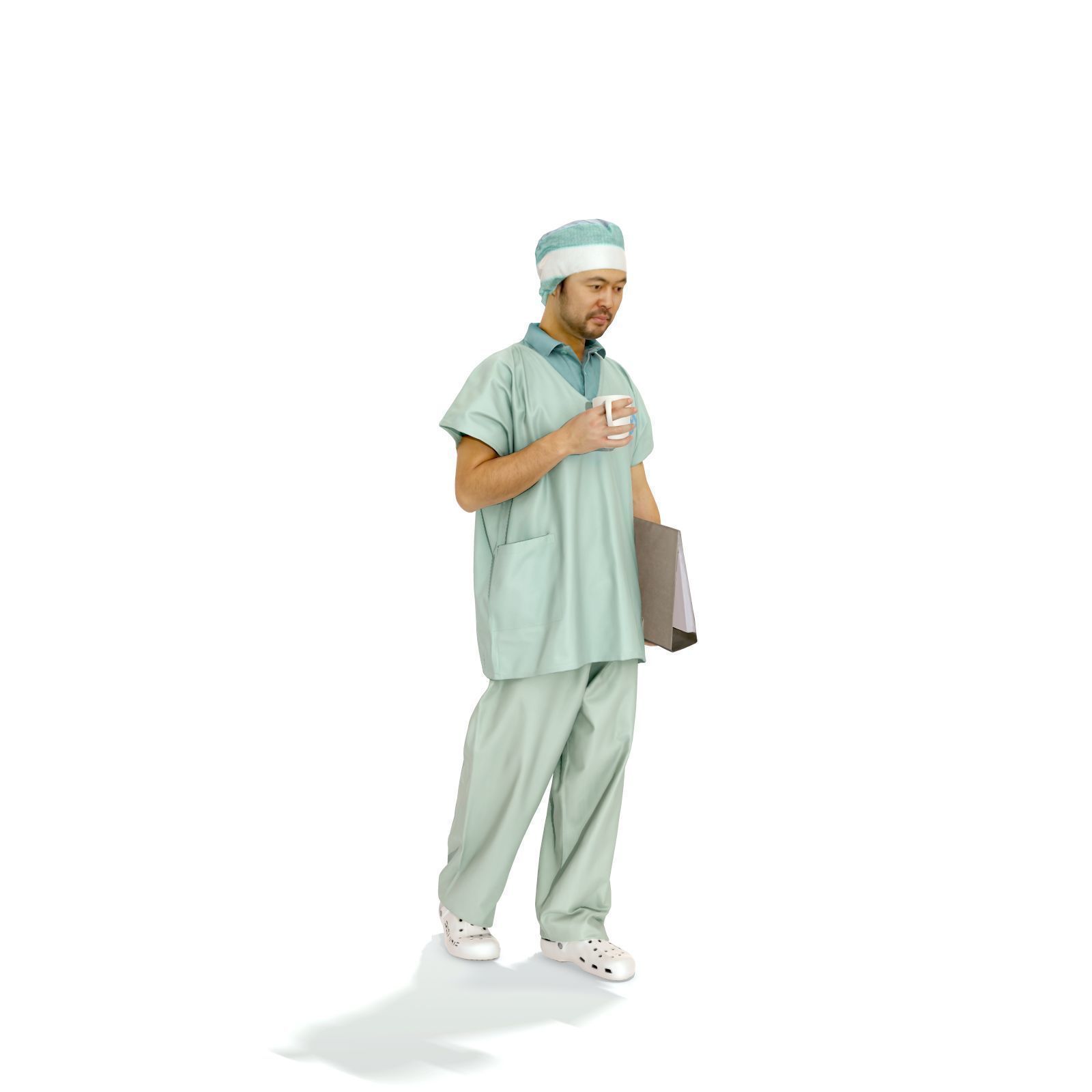 Doctor Walking Drinking Coffee Tea WMan0310-HD2-O02P01-S 3D model_7