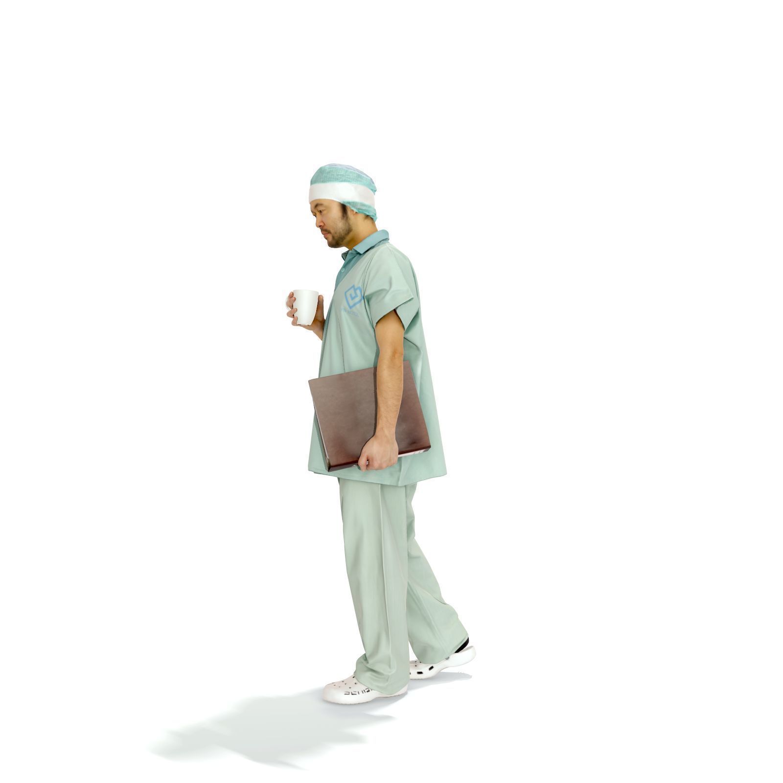 Doctor Walking Drinking Coffee Tea WMan0310-HD2-O02P01-S 3D model_8