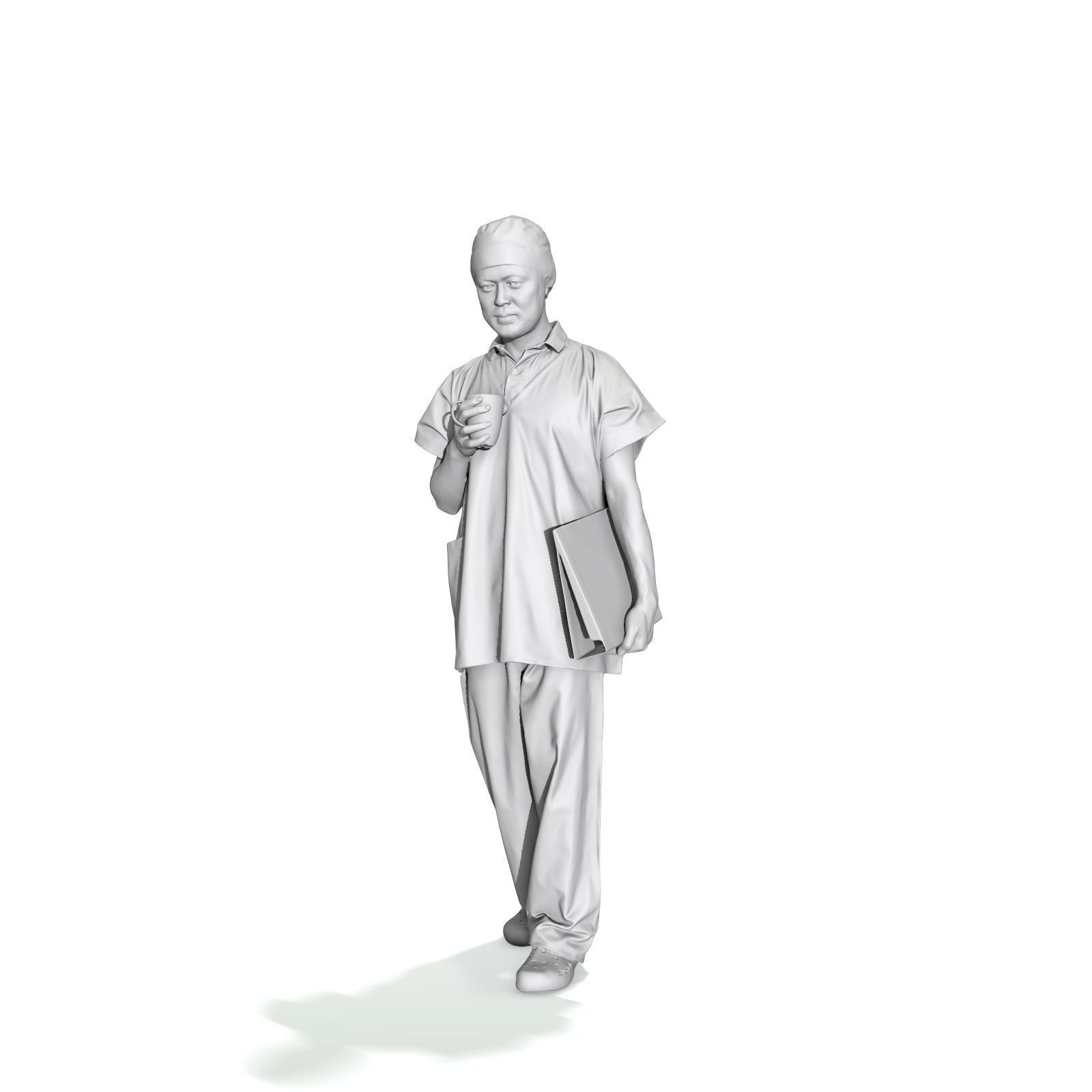 Doctor Walking Drinking Coffee Tea WMan0310-HD2-O02P01-S 3D model_40