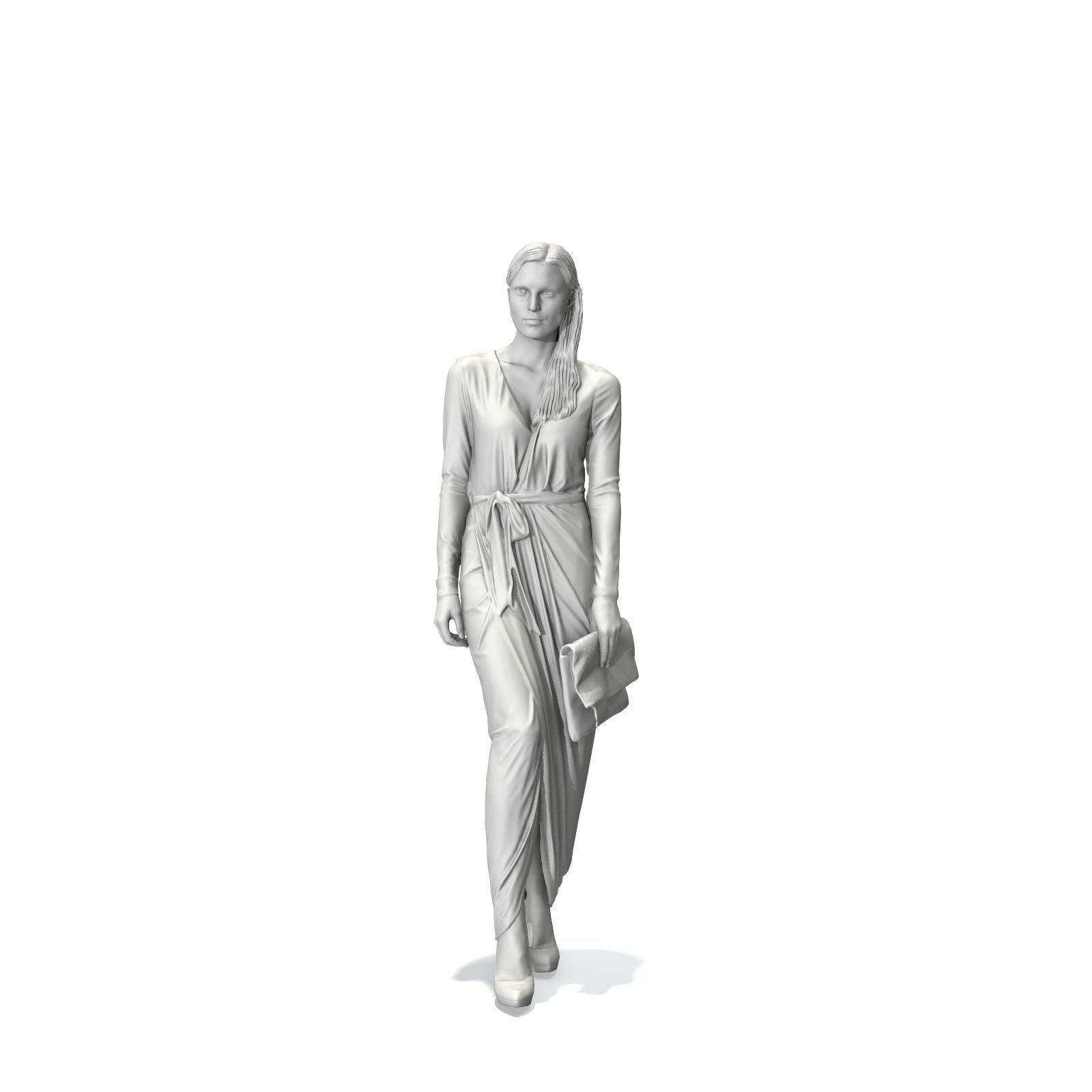 Elegant Woman with Long Blue Dress EWom0314-HD2-O03P01-S 3D model_42