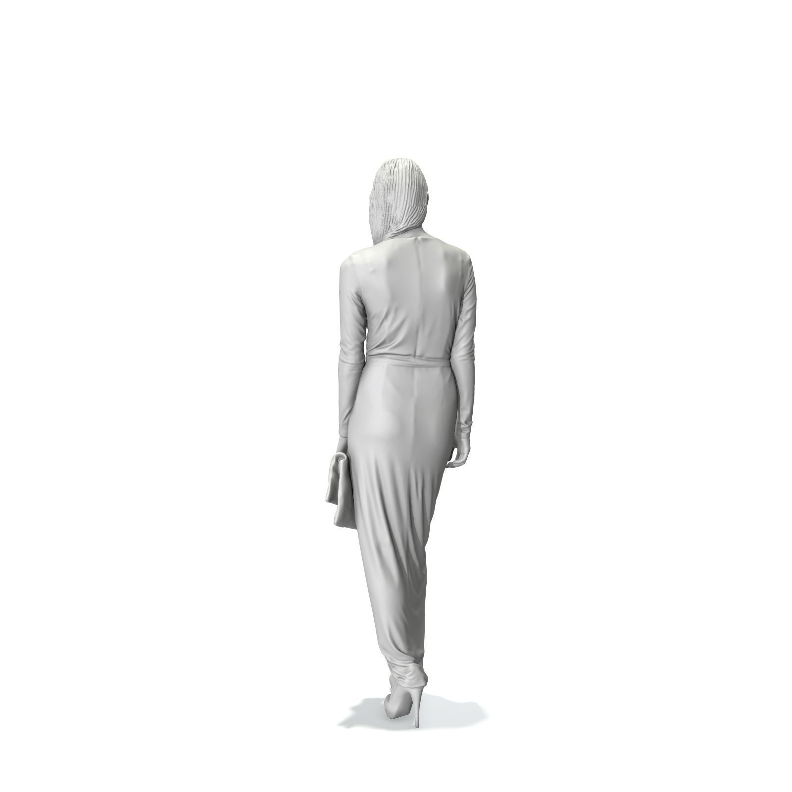 Elegant Woman with Long Blue Dress EWom0314-HD2-O03P01-S 3D model_6